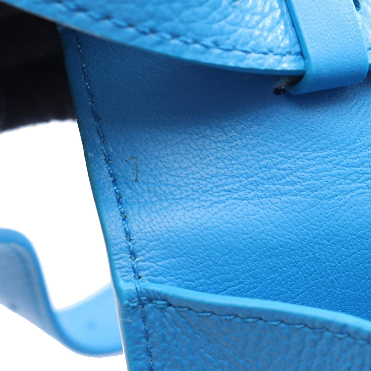 Balenciaga Grained Calfskin Car Flap Crossbody — Blue