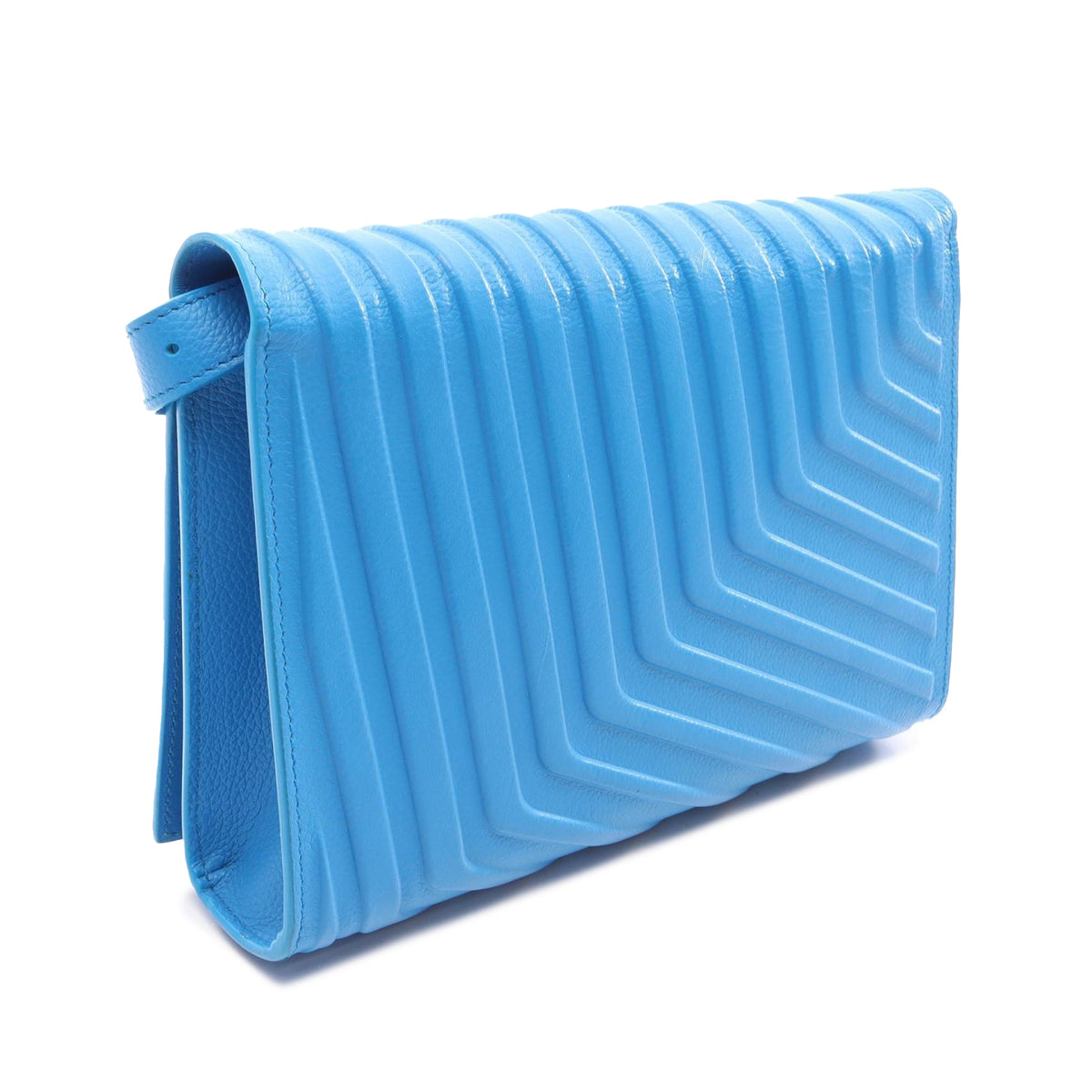Balenciaga Grained Calfskin Car Flap Crossbody — Blue