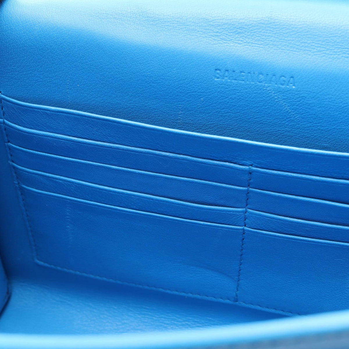 Balenciaga Grained Calfskin Car Flap Crossbody — Blue