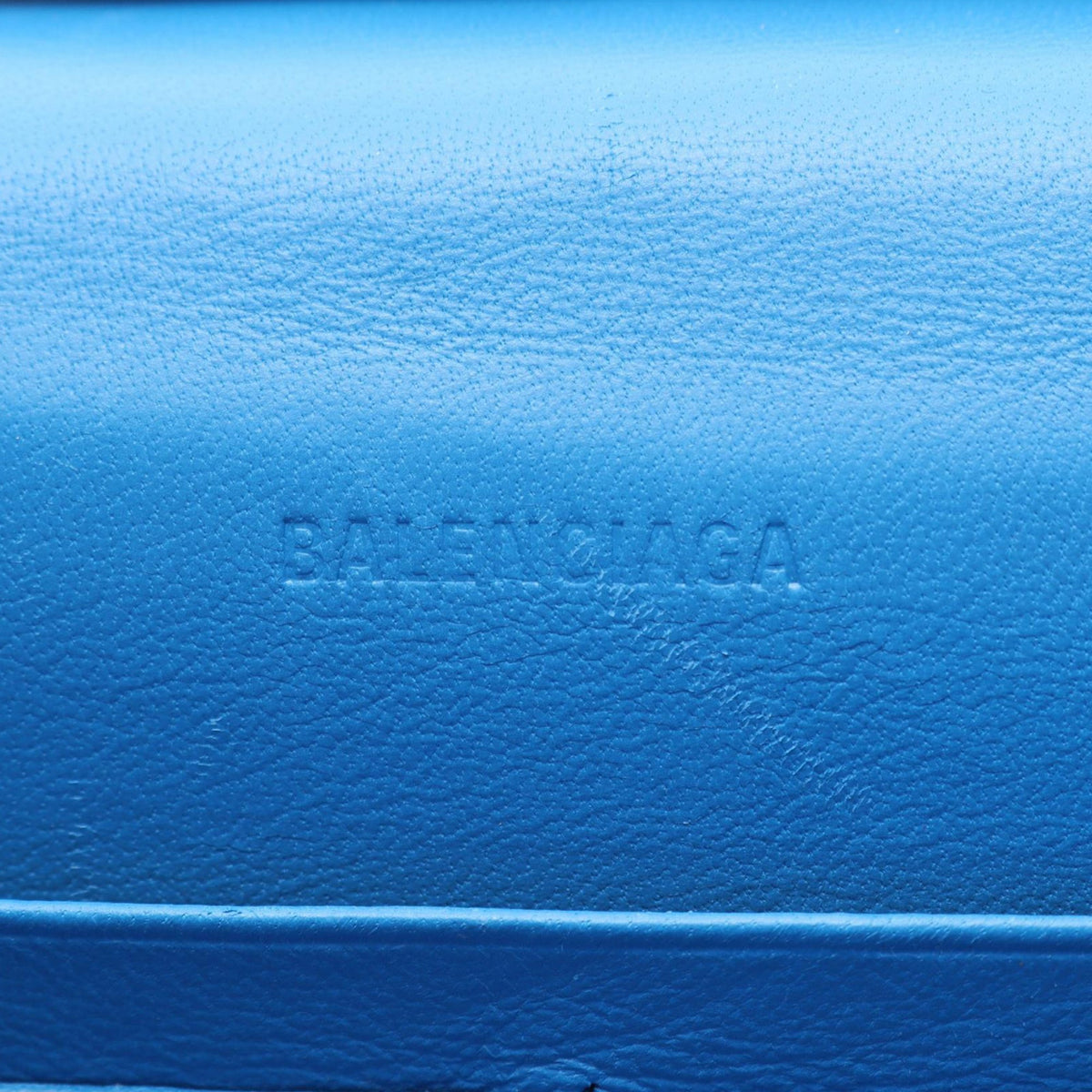 Balenciaga Grained Calfskin Car Flap Crossbody — Blue