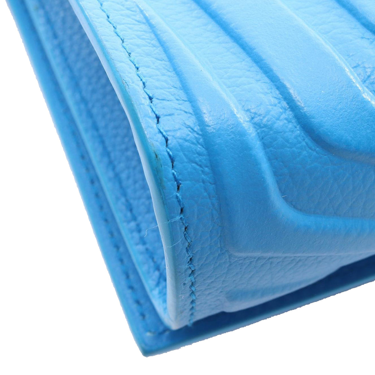 Balenciaga Grained Calfskin Car Flap Crossbody — Blue