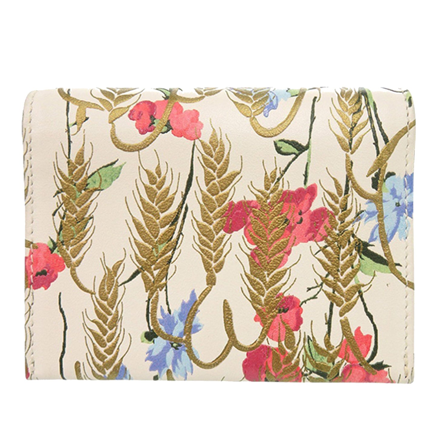 Dior Calfskin Hibiscus Card Holder with Chain