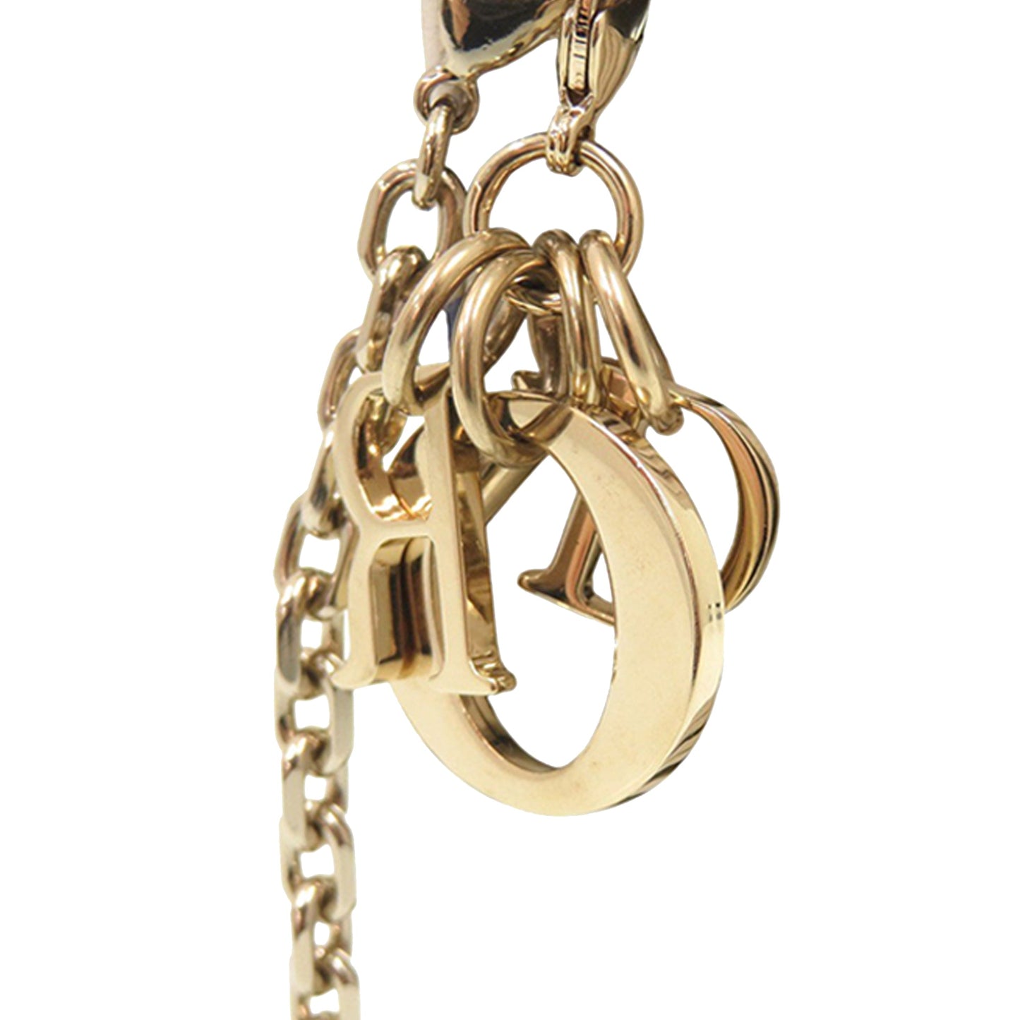 Dior Calfskin Hibiscus Card Holder with Chain