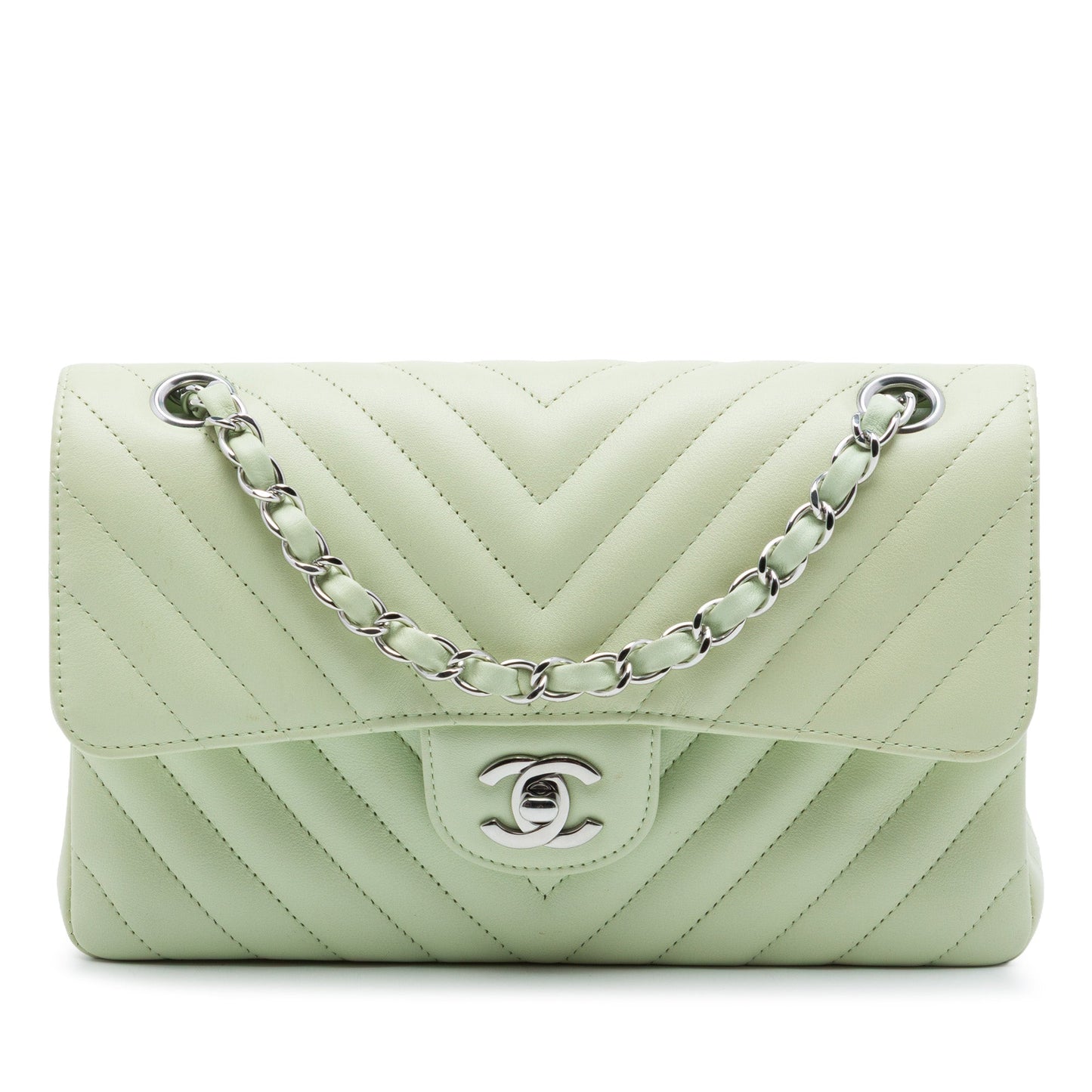 Chanel Small Classic Chevron Lambskin Double Flap