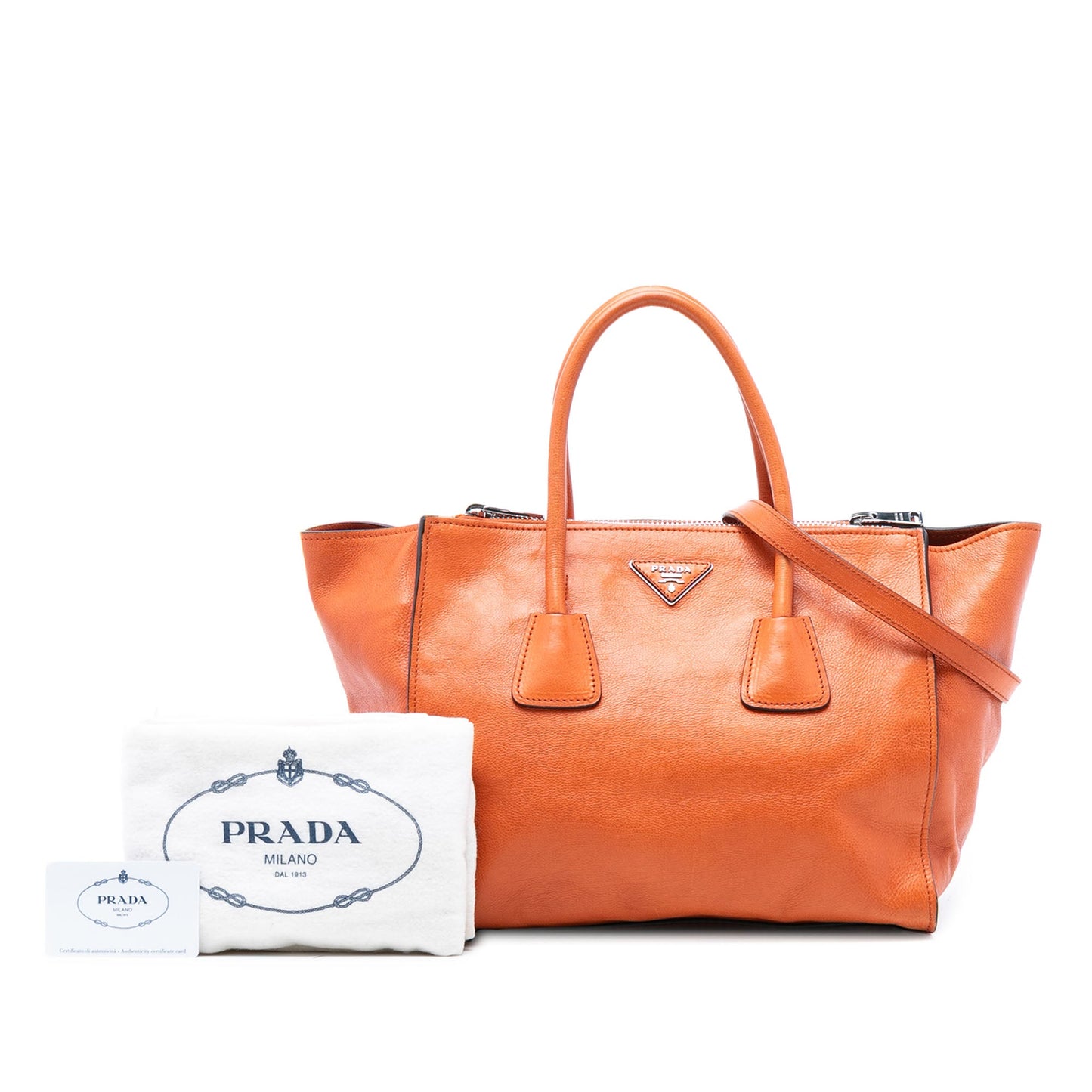 Prada Glace Calf Twin Pocket Satchel