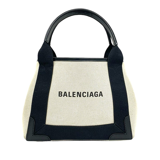 Balenciaga Canvas Navy Cabas Satchel XS