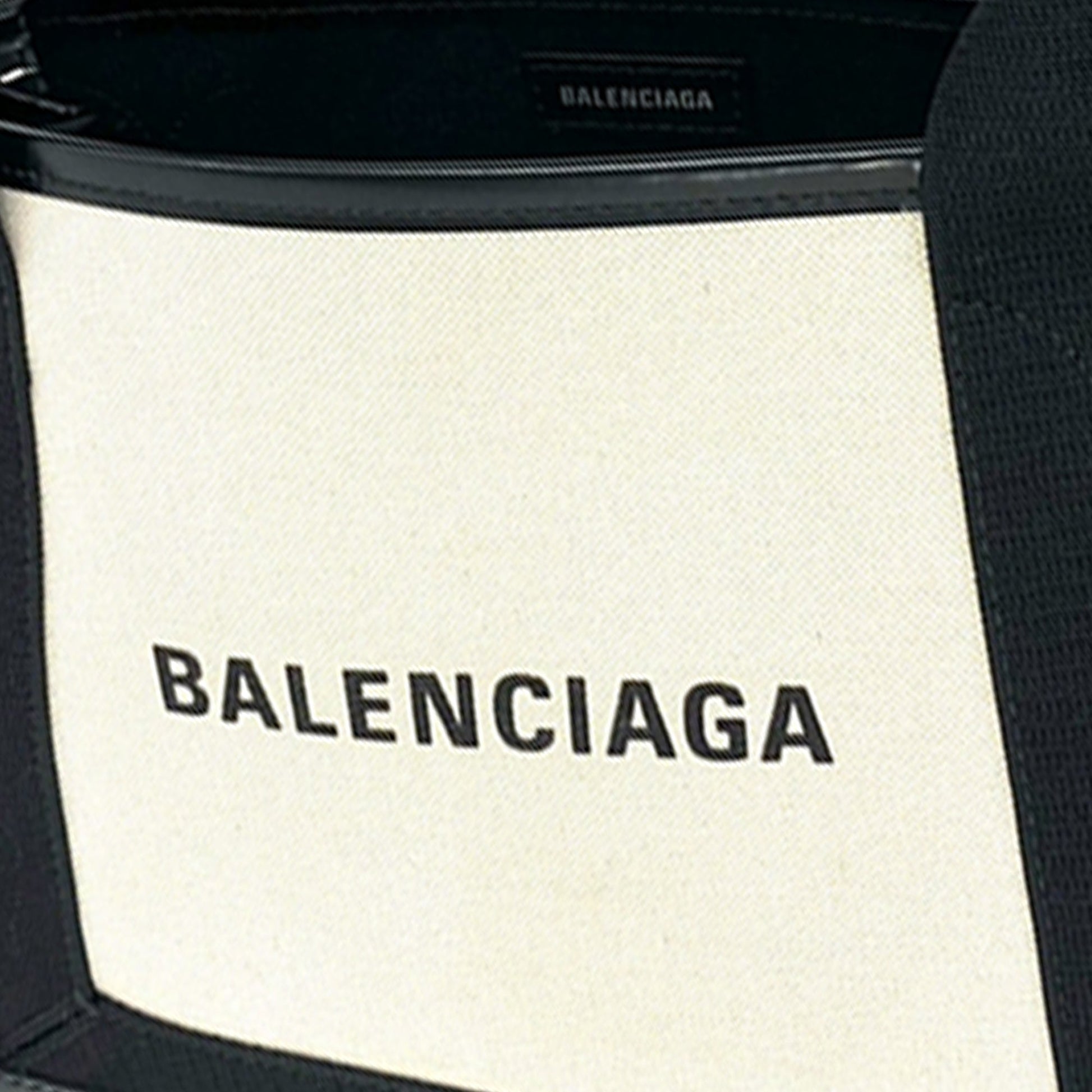 Balenciaga Canvas Navy Cabas Satchel XS
