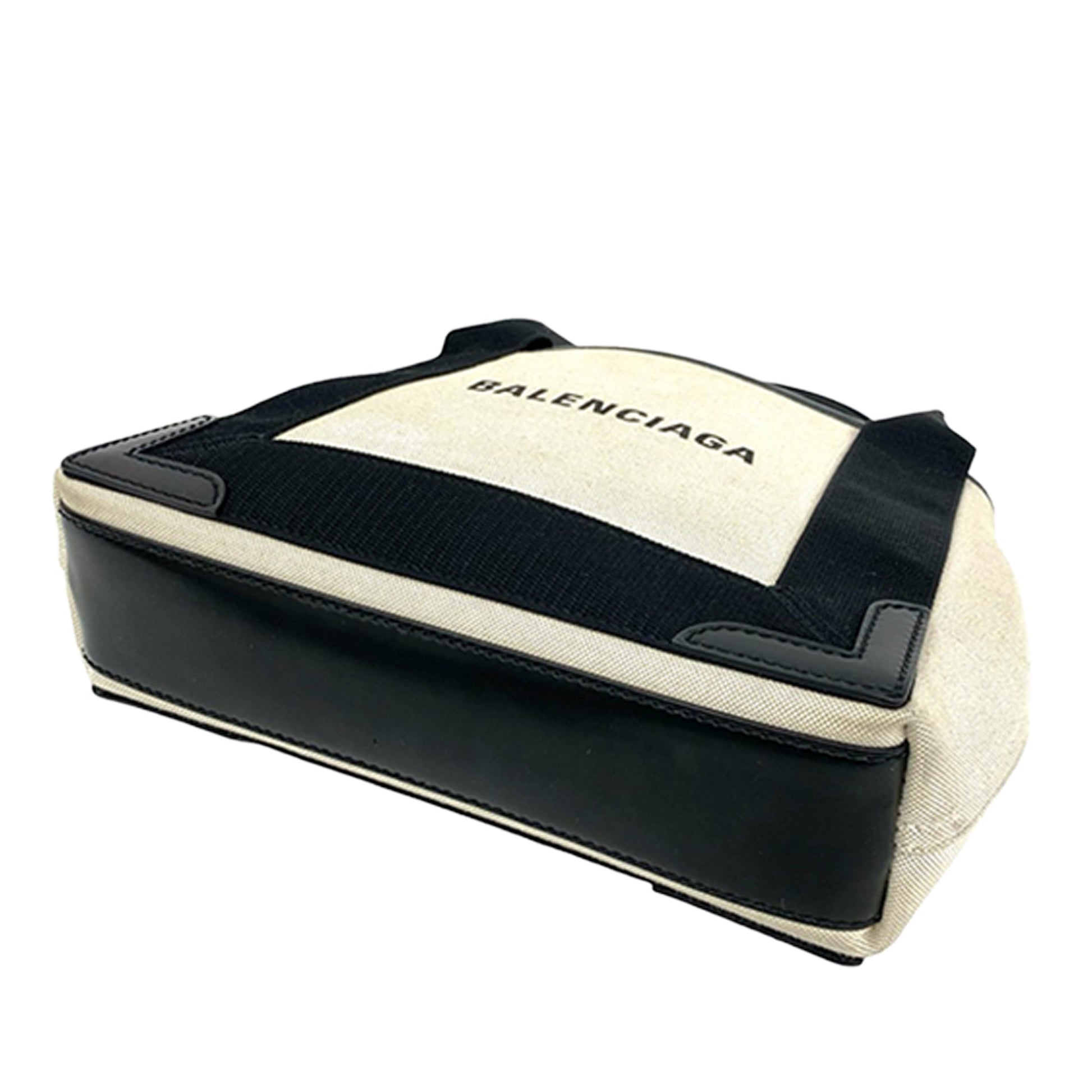 Balenciaga Canvas Navy Cabas Satchel XS