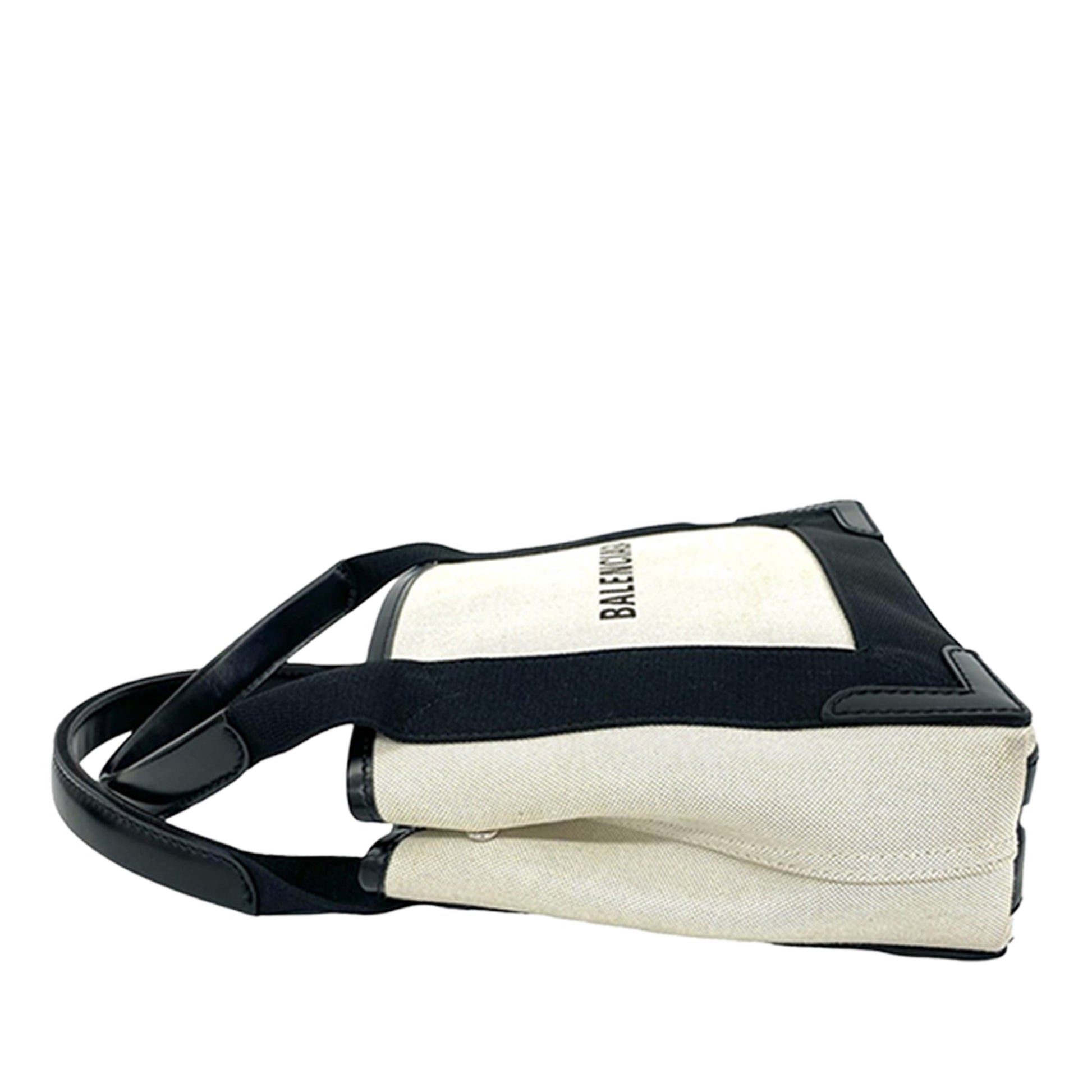 Balenciaga Canvas Navy Cabas Satchel XS