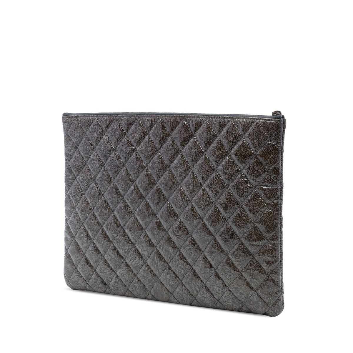 Chanel Large Crinkled Patent O Case Clutch