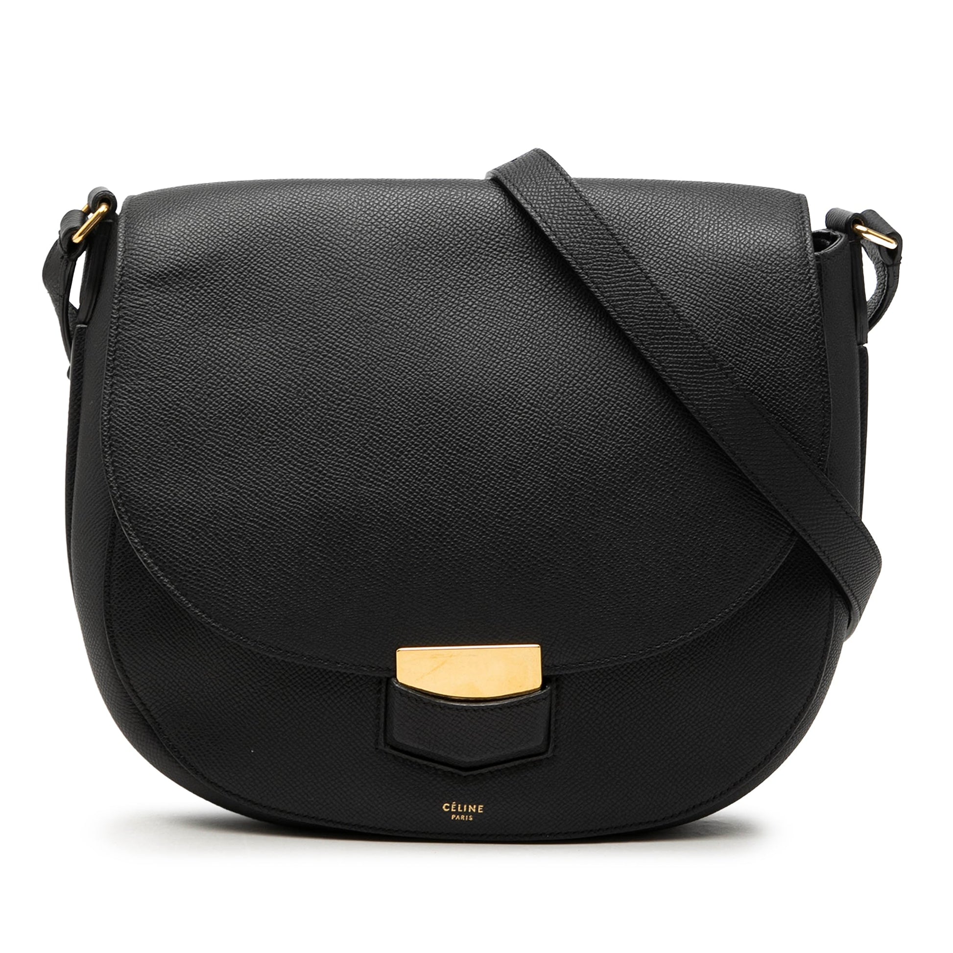 Celine Medium Grained Calfskin Trotteur Crossbody