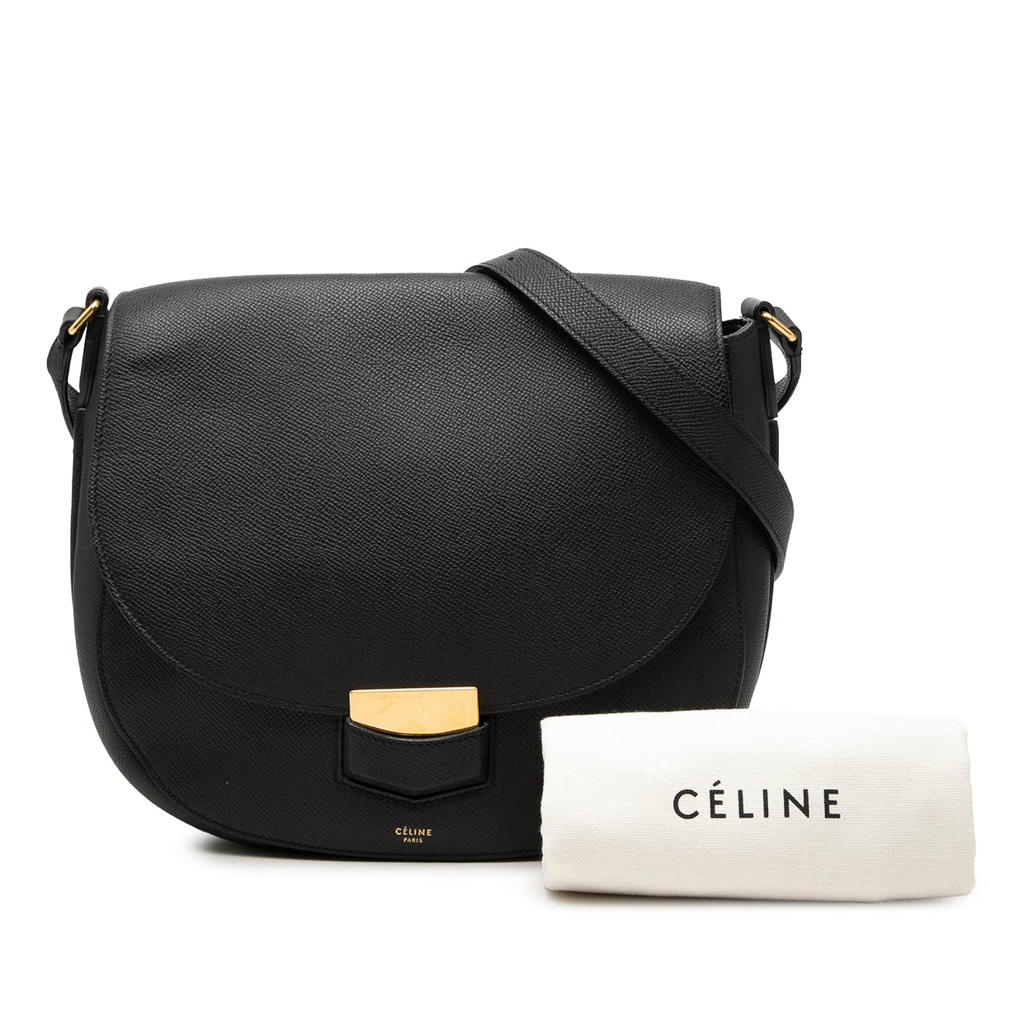 Celine Medium Grained Calfskin Trotteur Crossbody