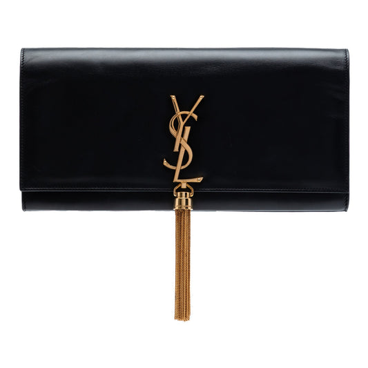 Saint Laurent Smooth Calfskin Cassandre Tassel Clutch