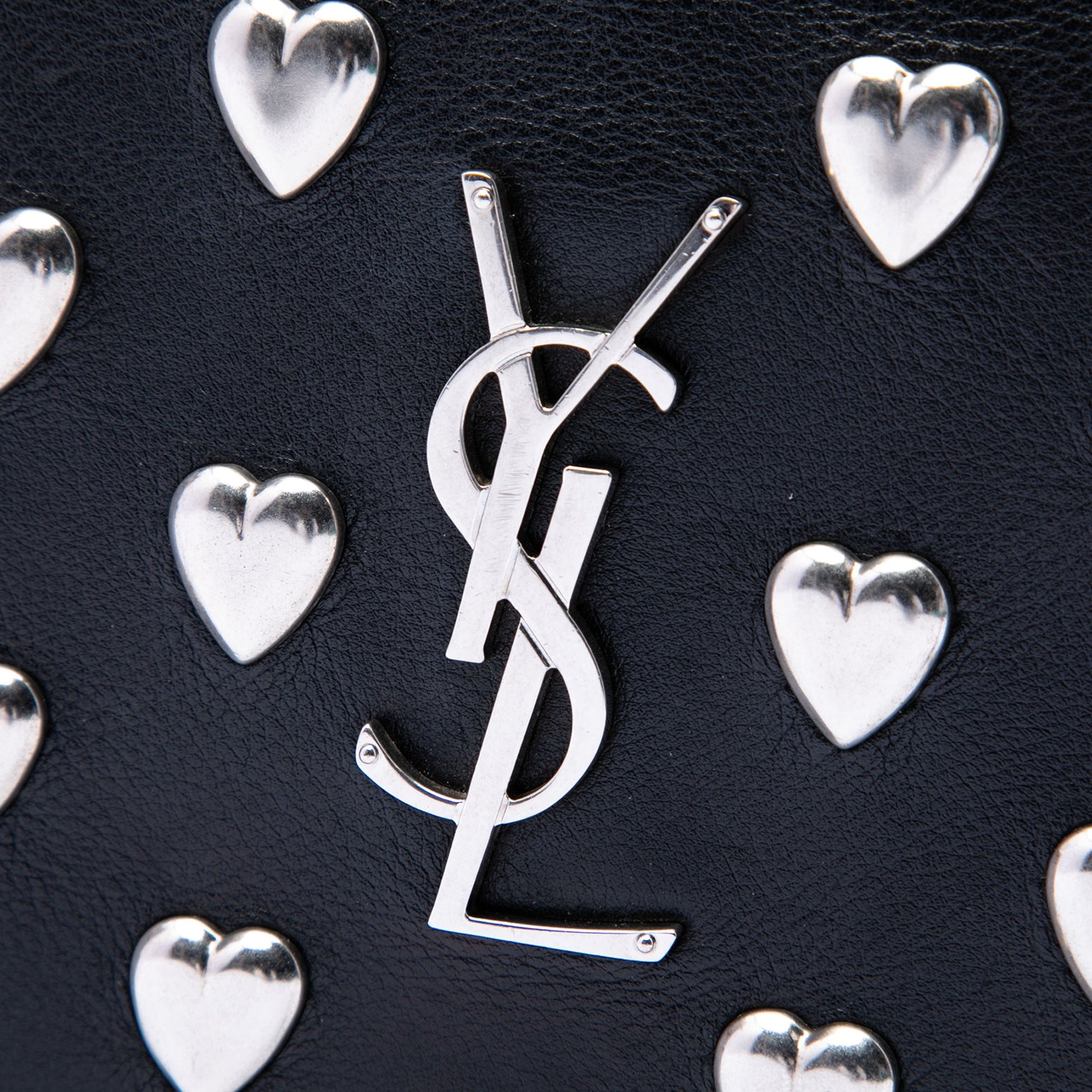 Saint Laurent Medium Calfskin Monogram Heart Studded Kate Crossbody