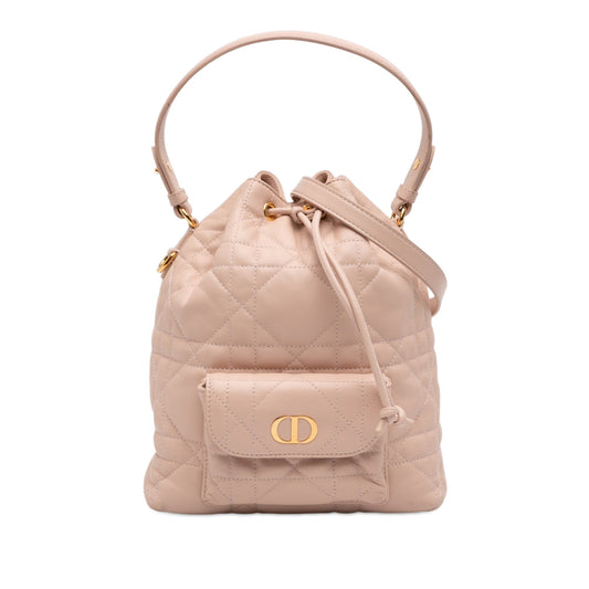Dior Small Lambskin Macrocannage Caro Bucket Bag