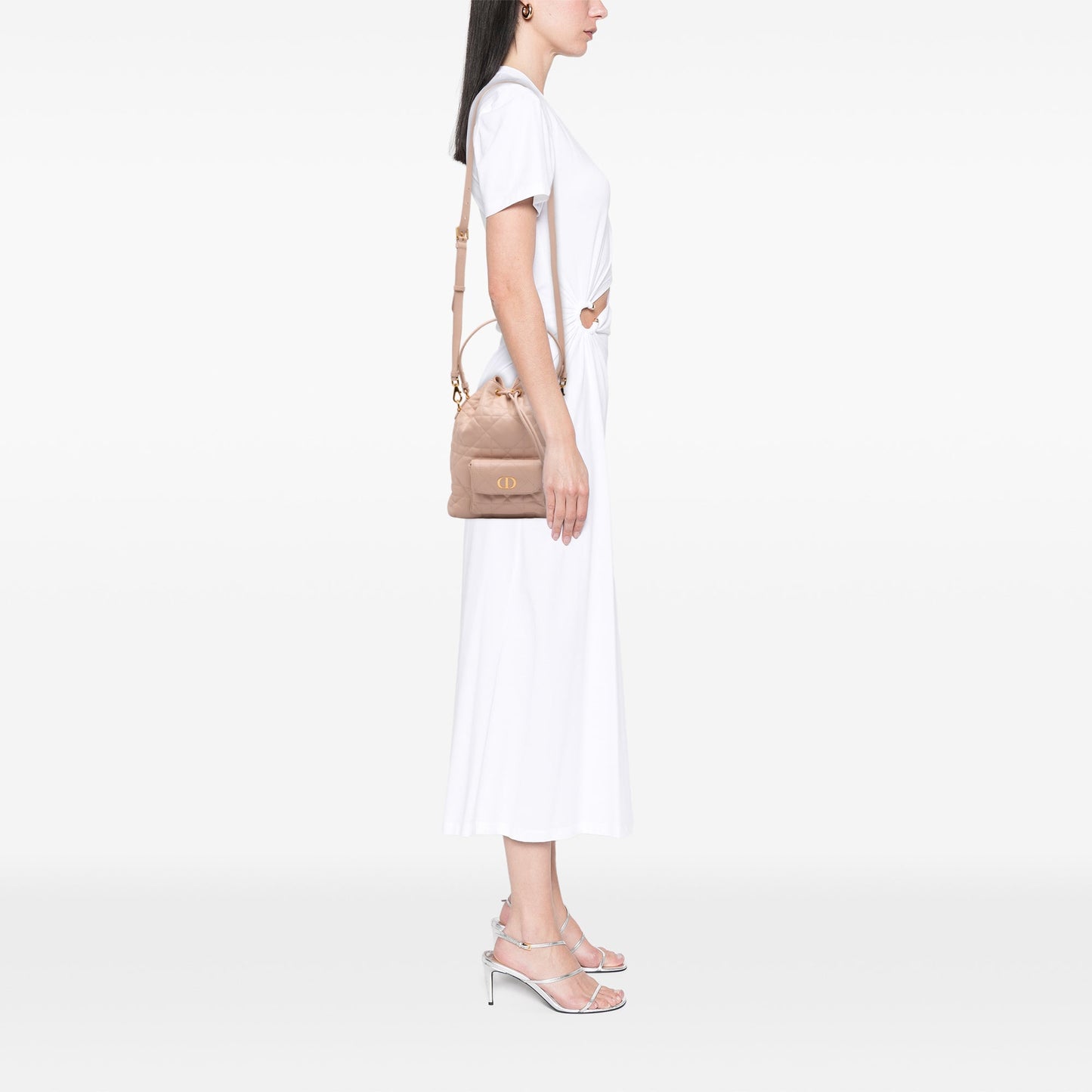 Dior Small Lambskin Macrocannage Caro Bucket Bag