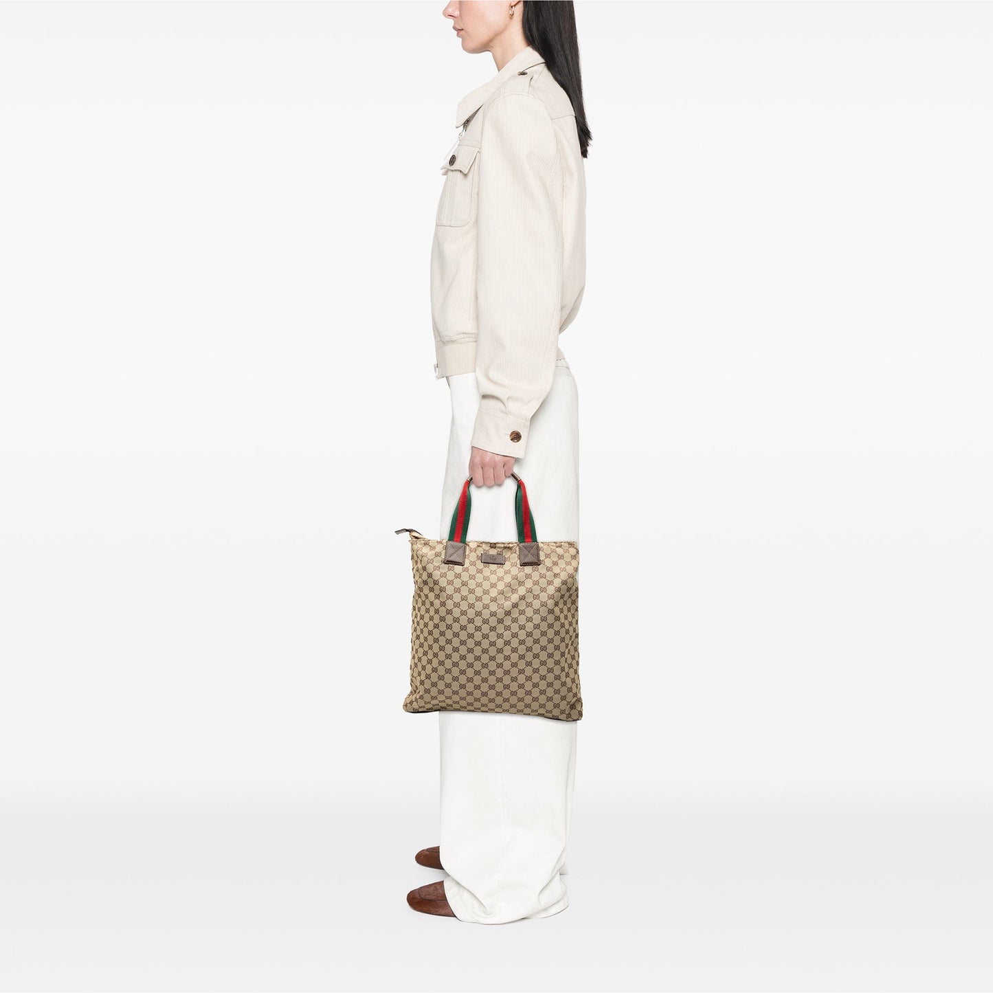 Gucci GG Canvas Web Vertical Tote