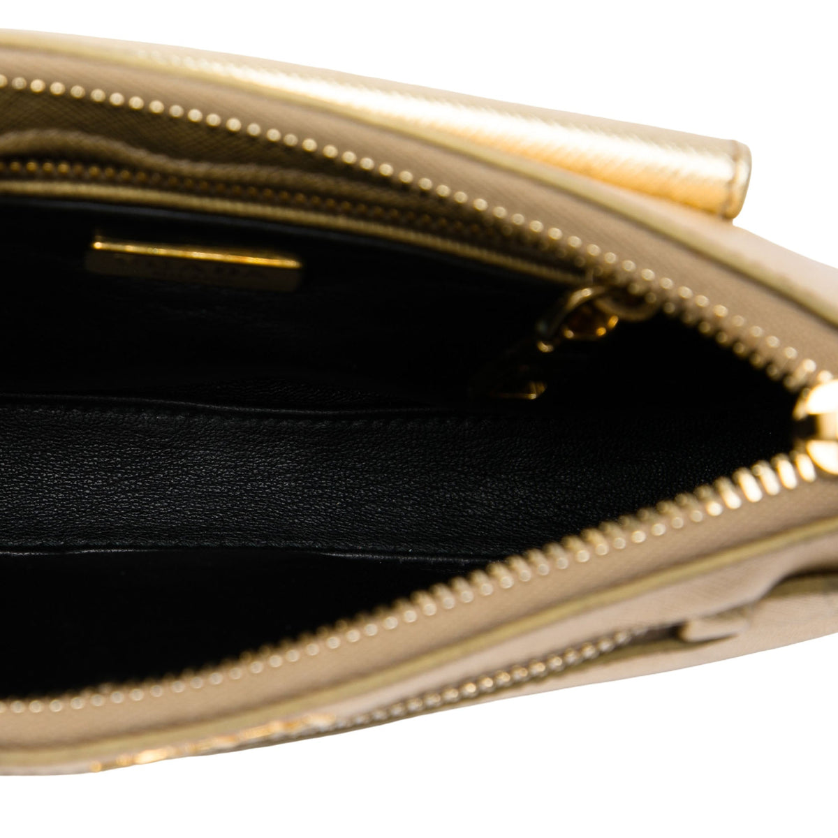 Prada Saffiano Lux Front Pocket Crossbody — Gold