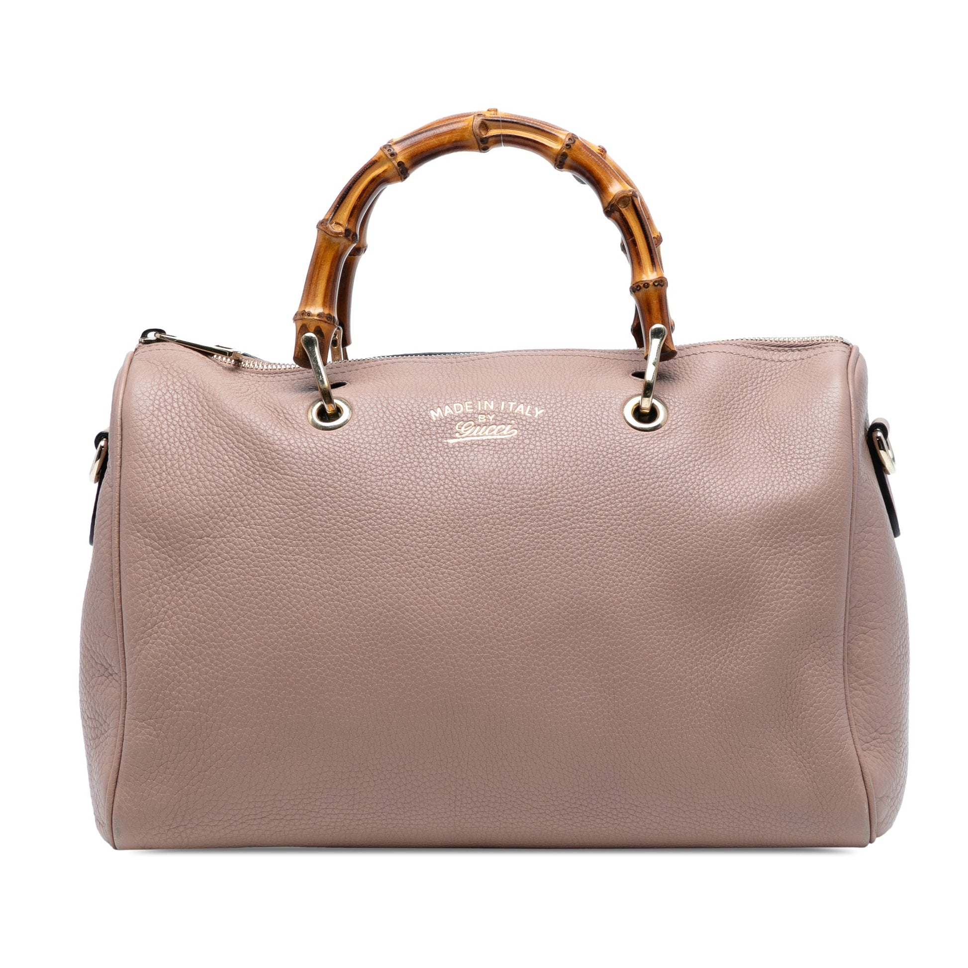 Gucci Medium Calfskin Bamboo Shopper Boston Bag