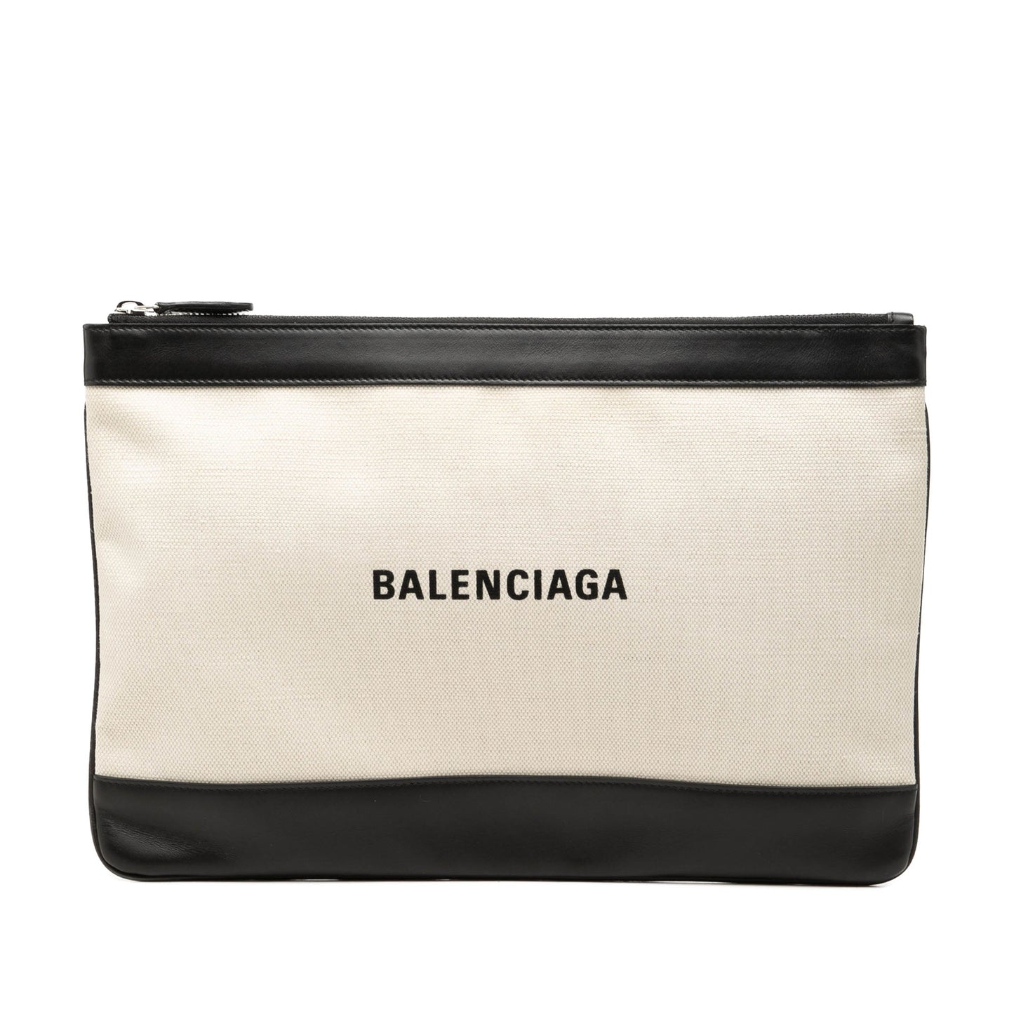 Balenciaga Canvas Navy Clip Clutch M