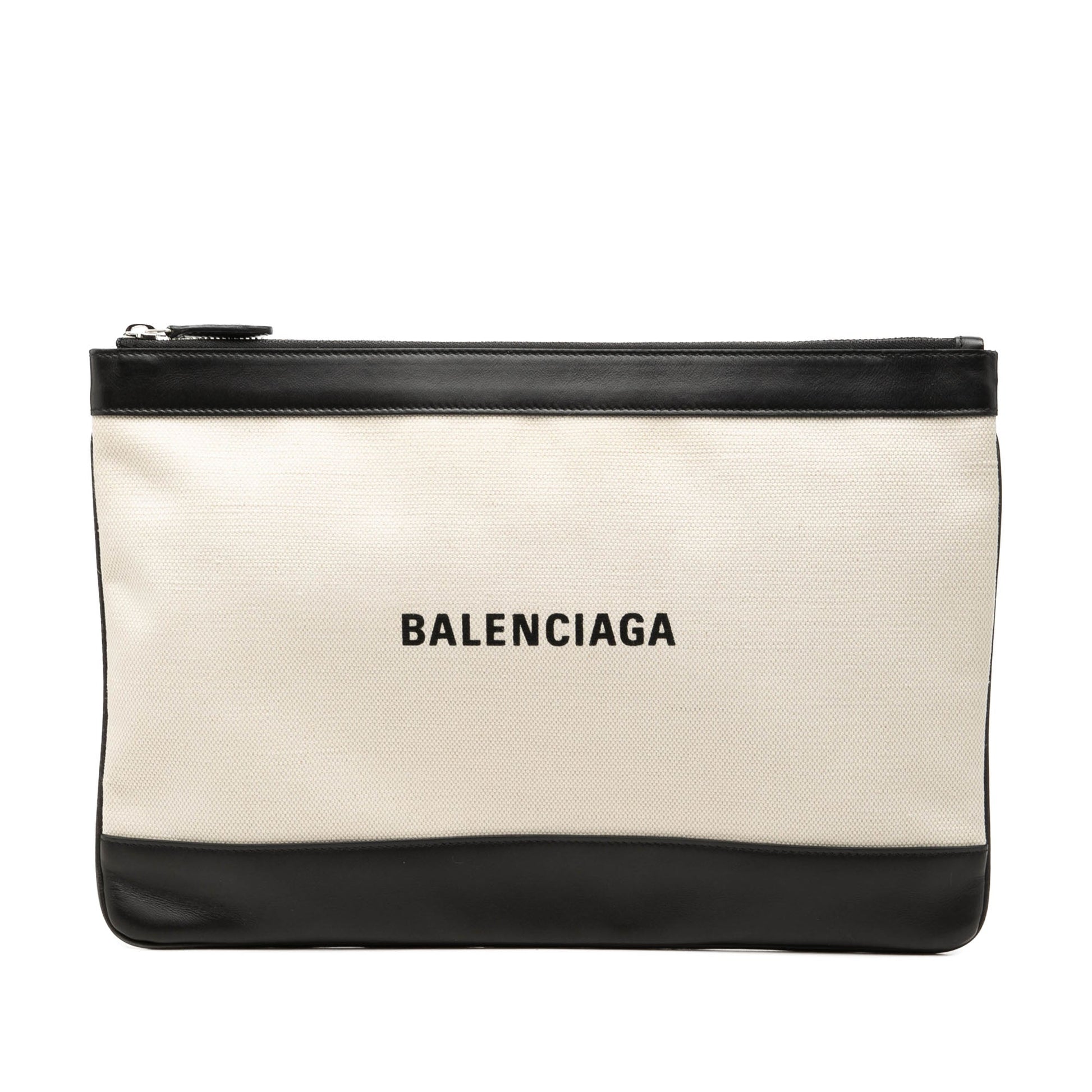 Balenciaga Canvas Navy Clip Clutch M