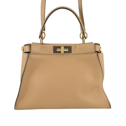Fendi Medium Leather Selleria Peekaboo Iconic Satchel