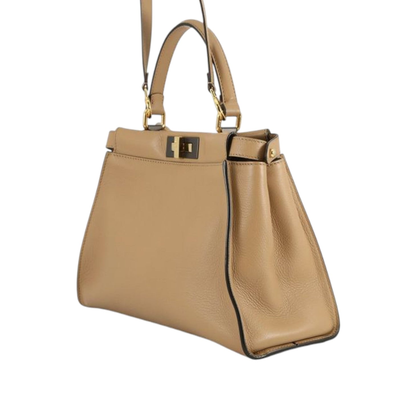 Fendi Medium Leather Selleria Peekaboo Iconic Satchel
