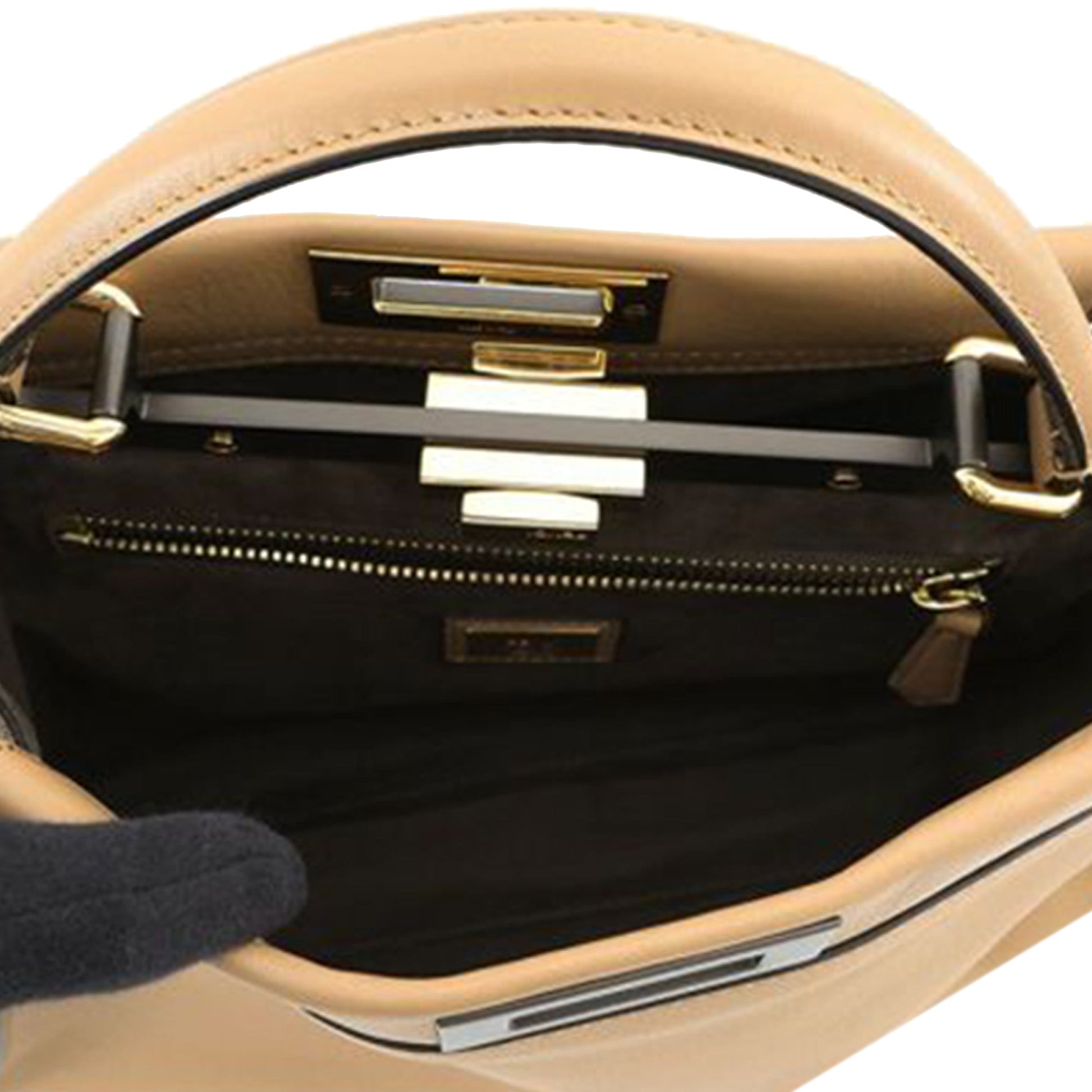 Fendi Medium Leather Selleria Peekaboo Iconic Satchel