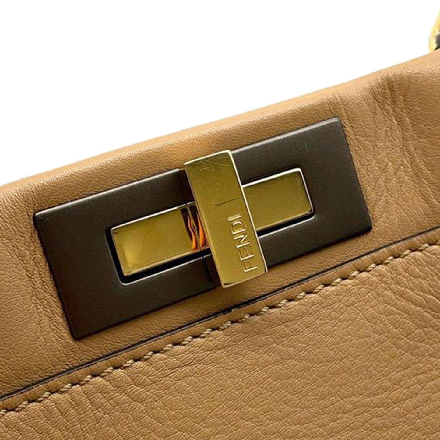 Fendi Medium Leather Selleria Peekaboo Iconic Satchel