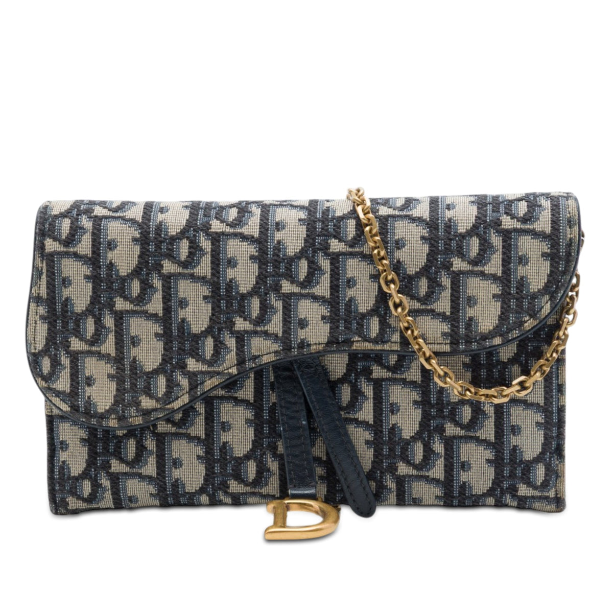 Dior Oblique Canvas Saddle Wallet On Chain