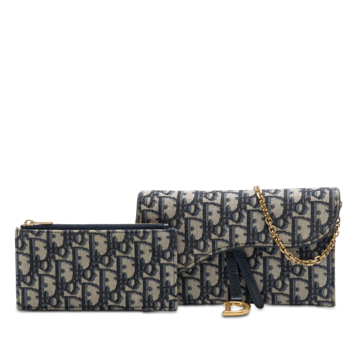 Dior Oblique Canvas Saddle Wallet On Chain