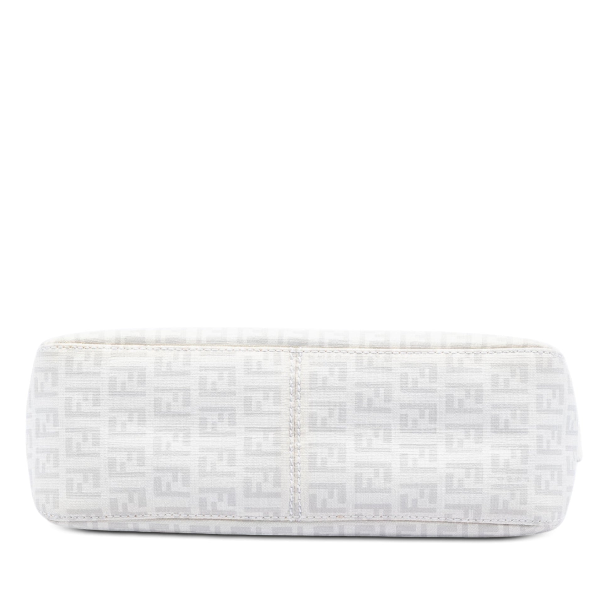 Fendi Zucchino Spalmati Double Flap Chain Shoulder Bag