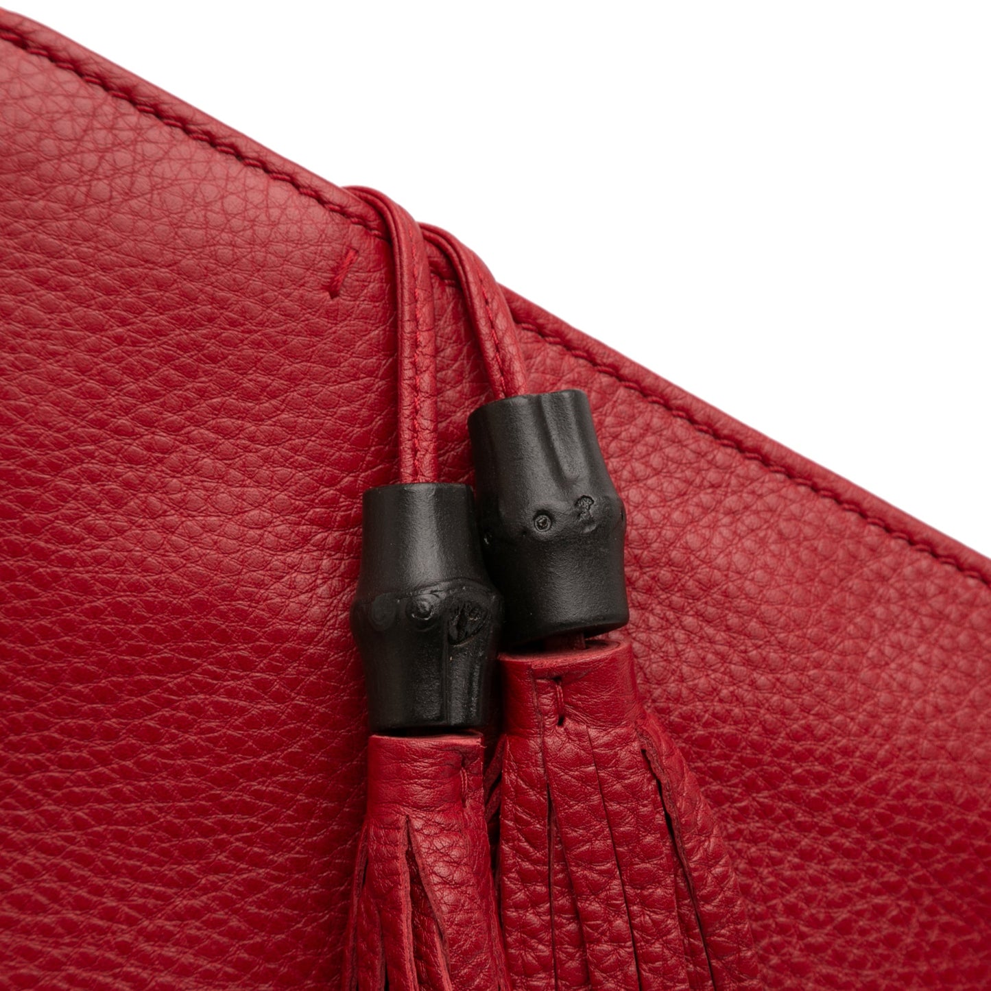 Gucci Leather Bamboo Tassel Clutch