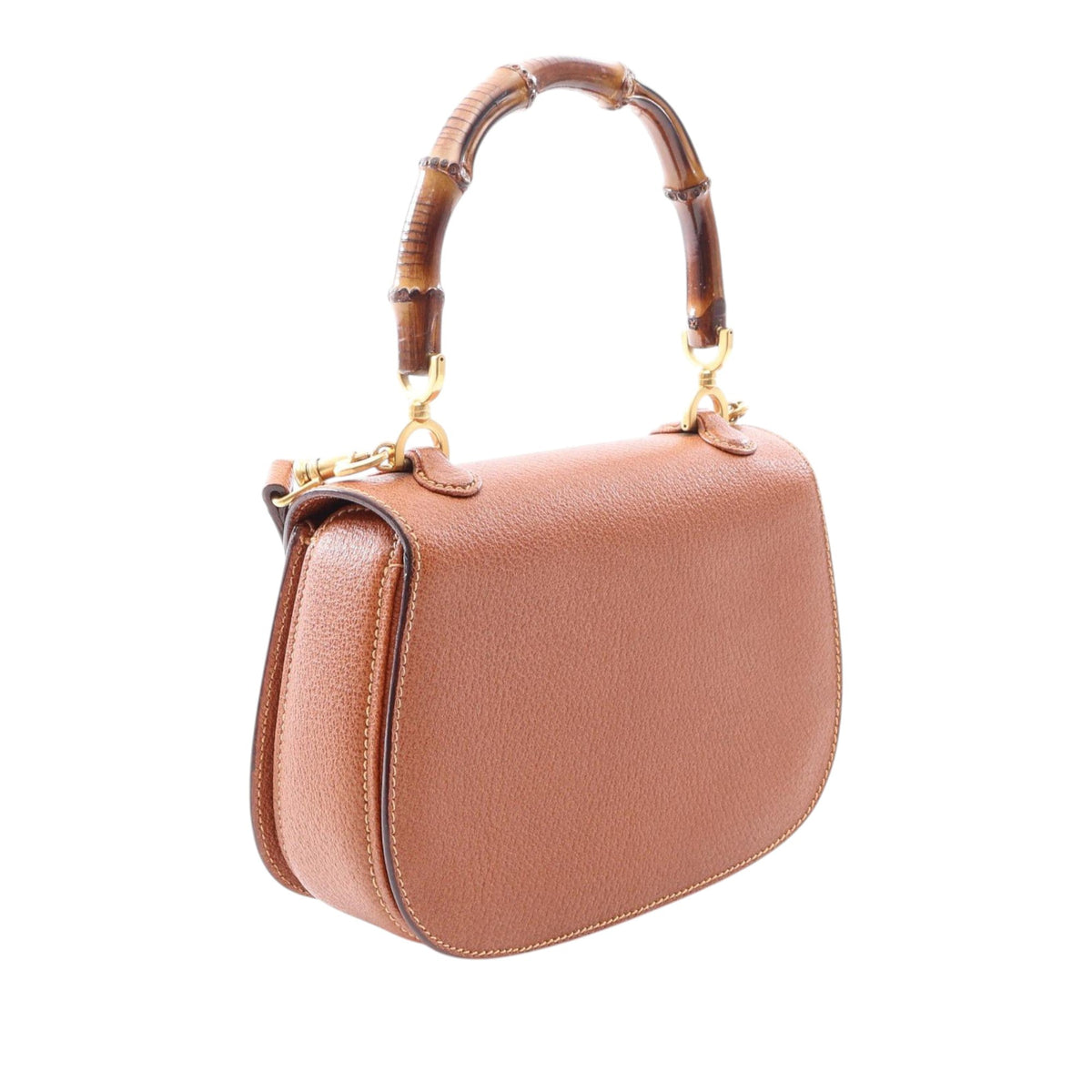 Gucci Small Grained Calfskin Bamboo Top Handle Bag