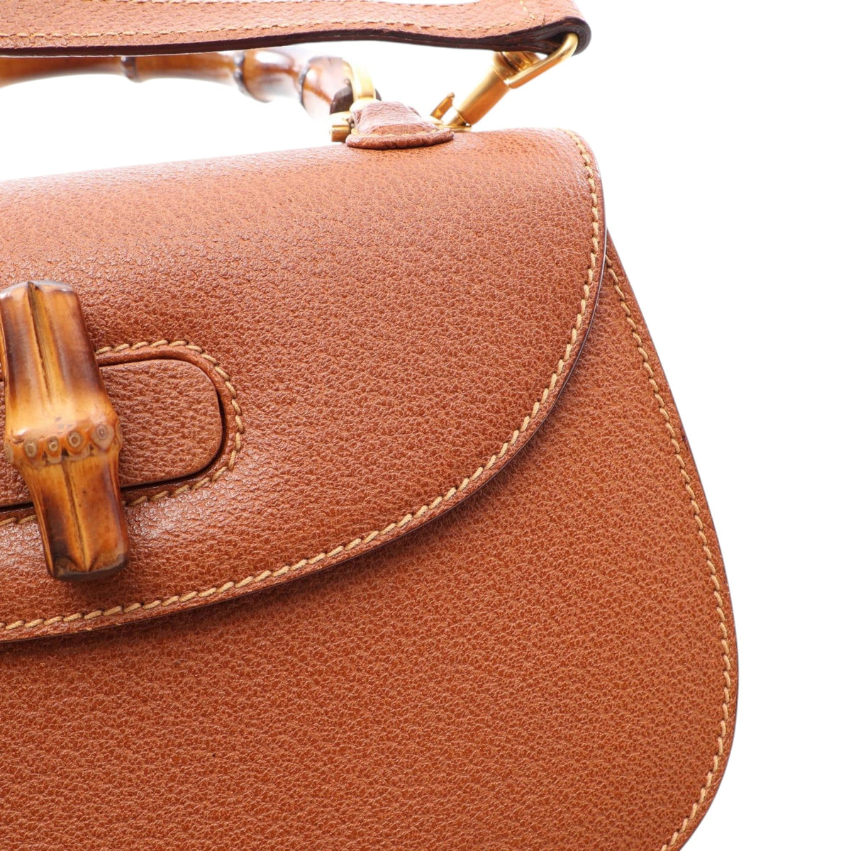 Gucci Small Grained Calfskin Bamboo Top Handle Bag
