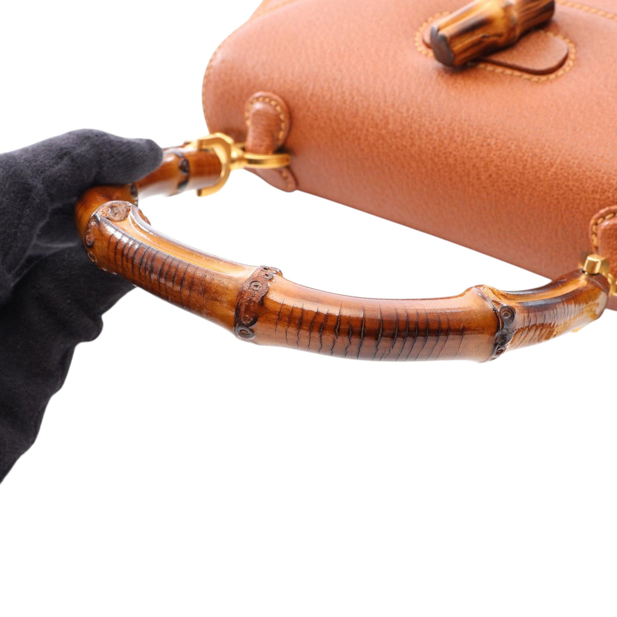 Gucci Small Grained Calfskin Bamboo Top Handle Bag