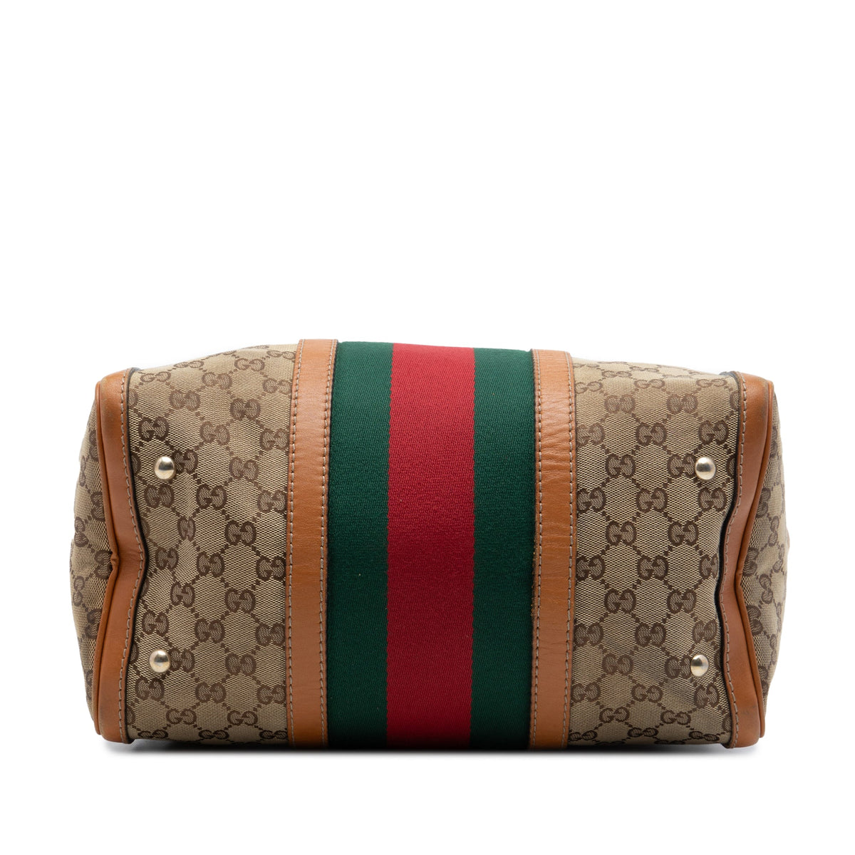 Gucci Medium GG Canvas Web Joy Boston Bag — Beige