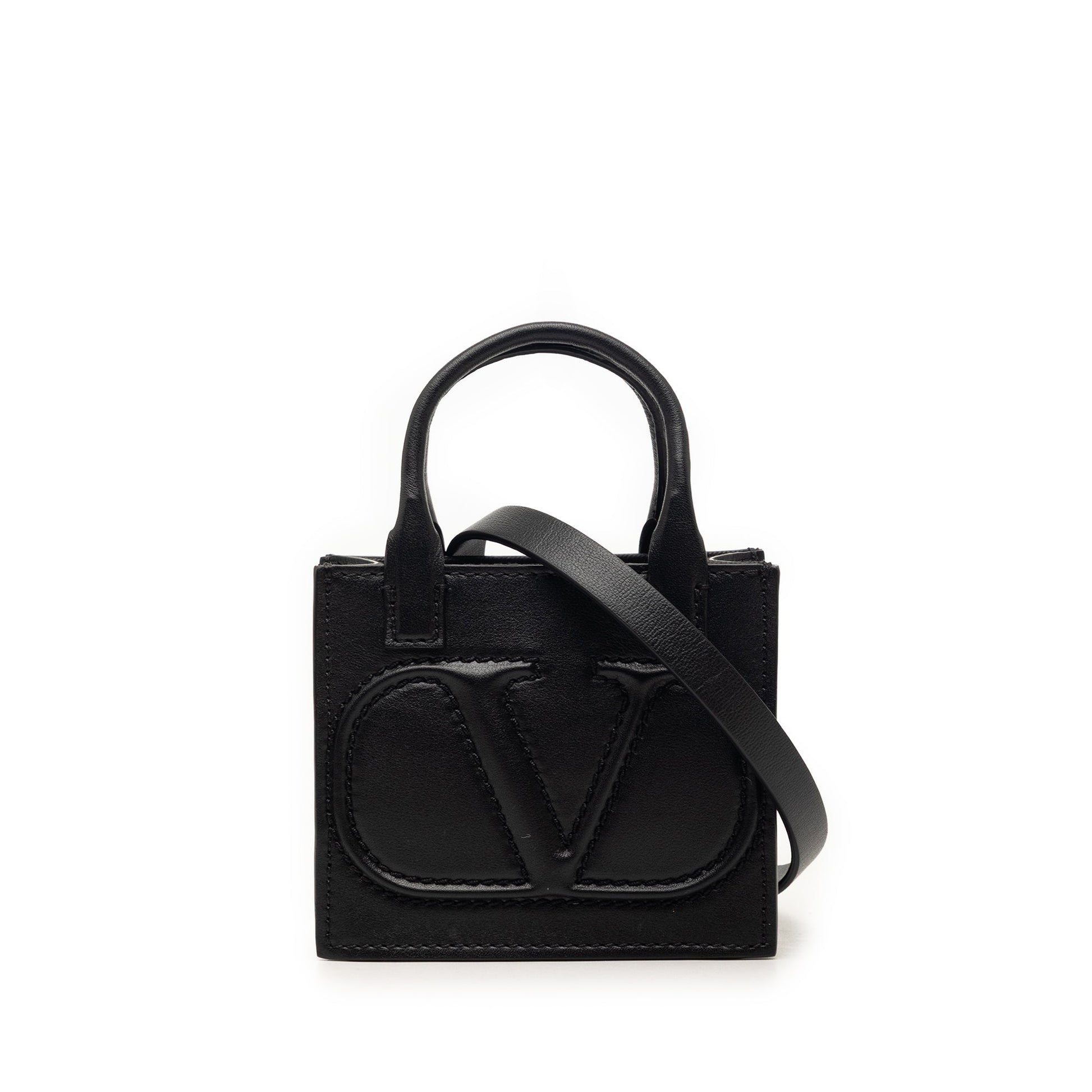 Valentino Mini Leather VLogo Walk Tote