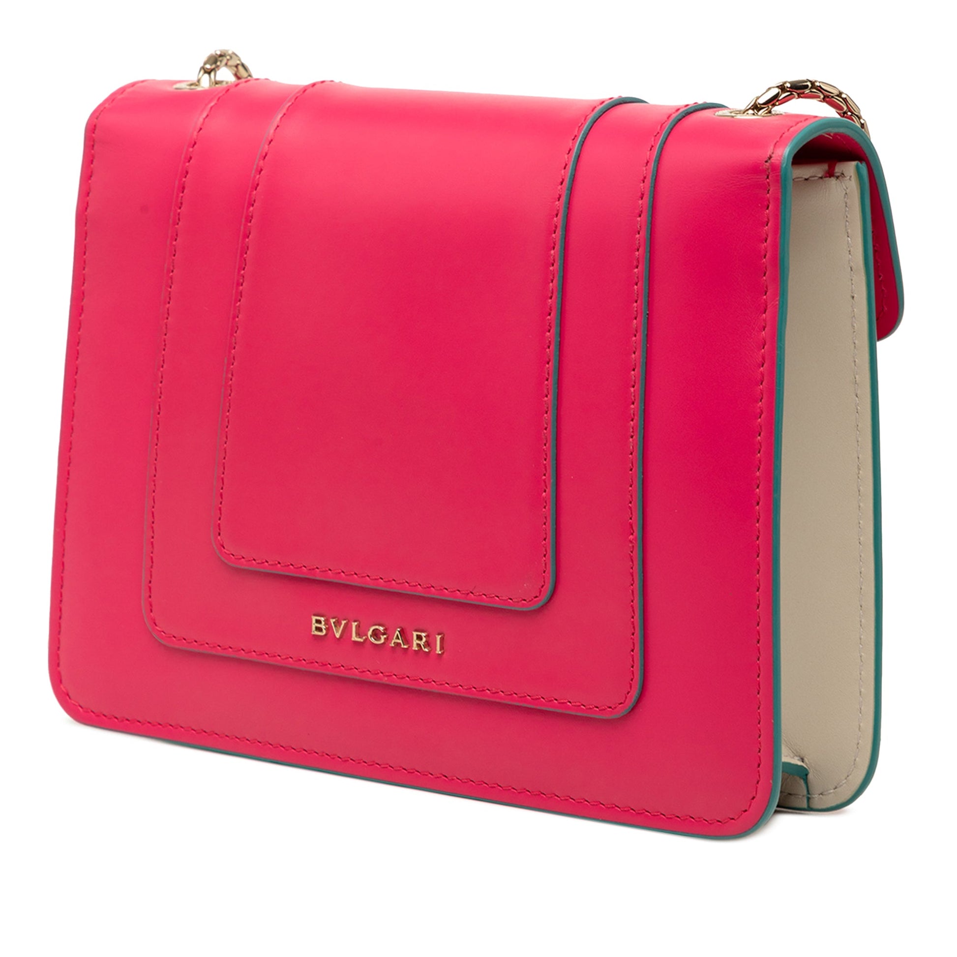 Bvlgari Small Leather Square Serpenti Forever Chain Crossbody