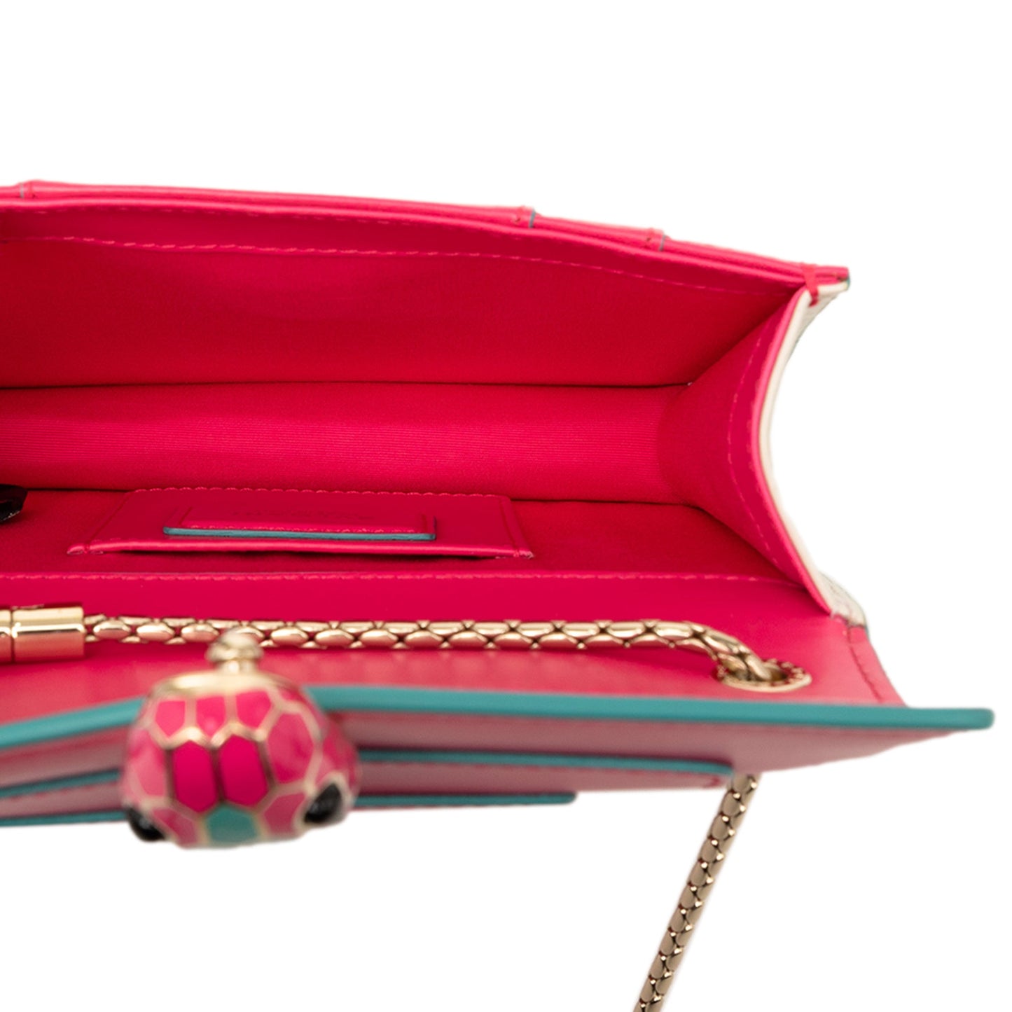Bvlgari Small Leather Square Serpenti Forever Chain Crossbody