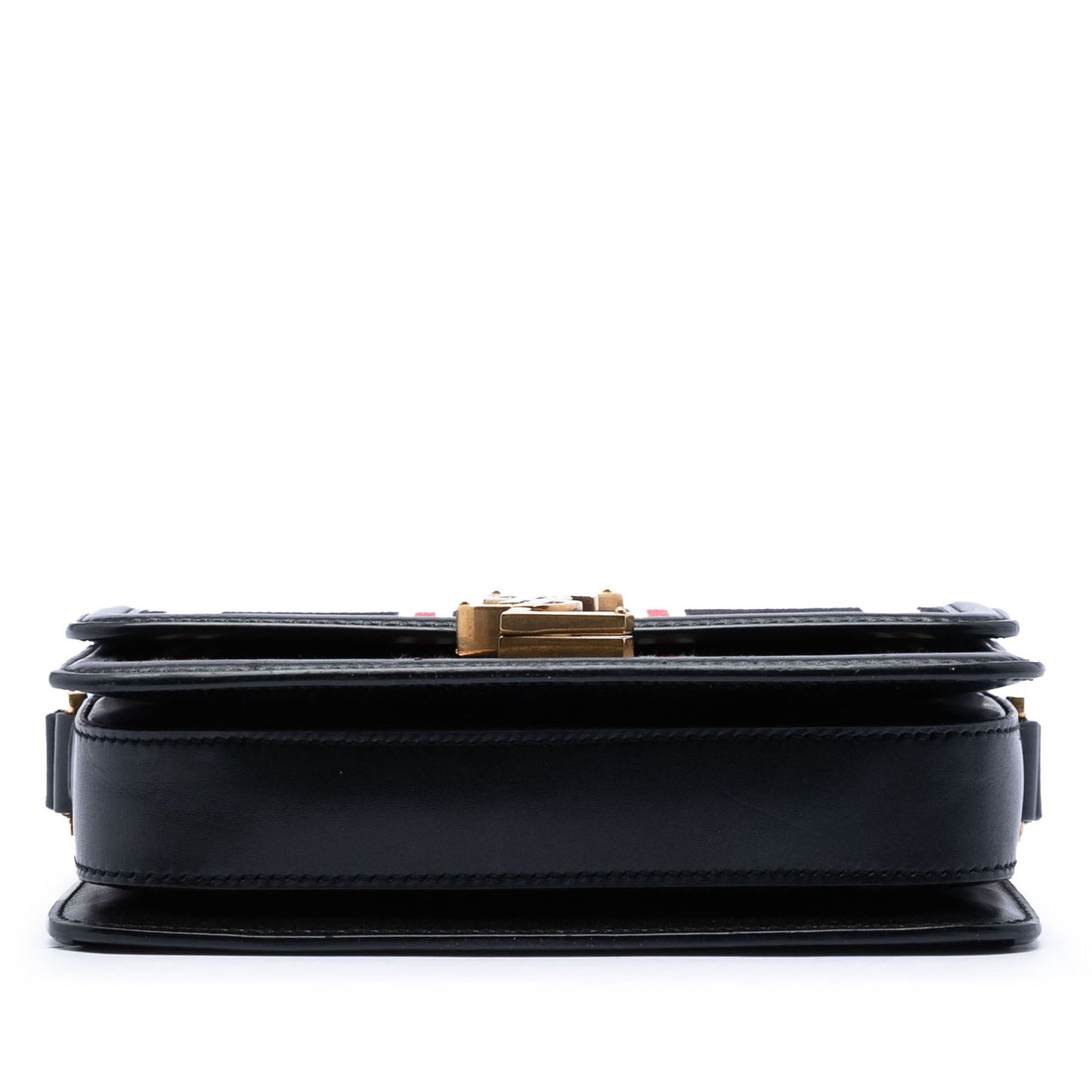 Saint Laurent Small Canvas Striped Solferino Satchel In Box