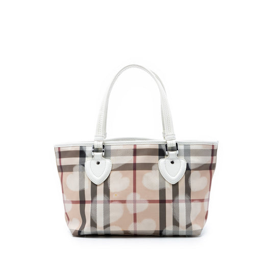 Burberry House Check Coated Canvas Hearts Tote