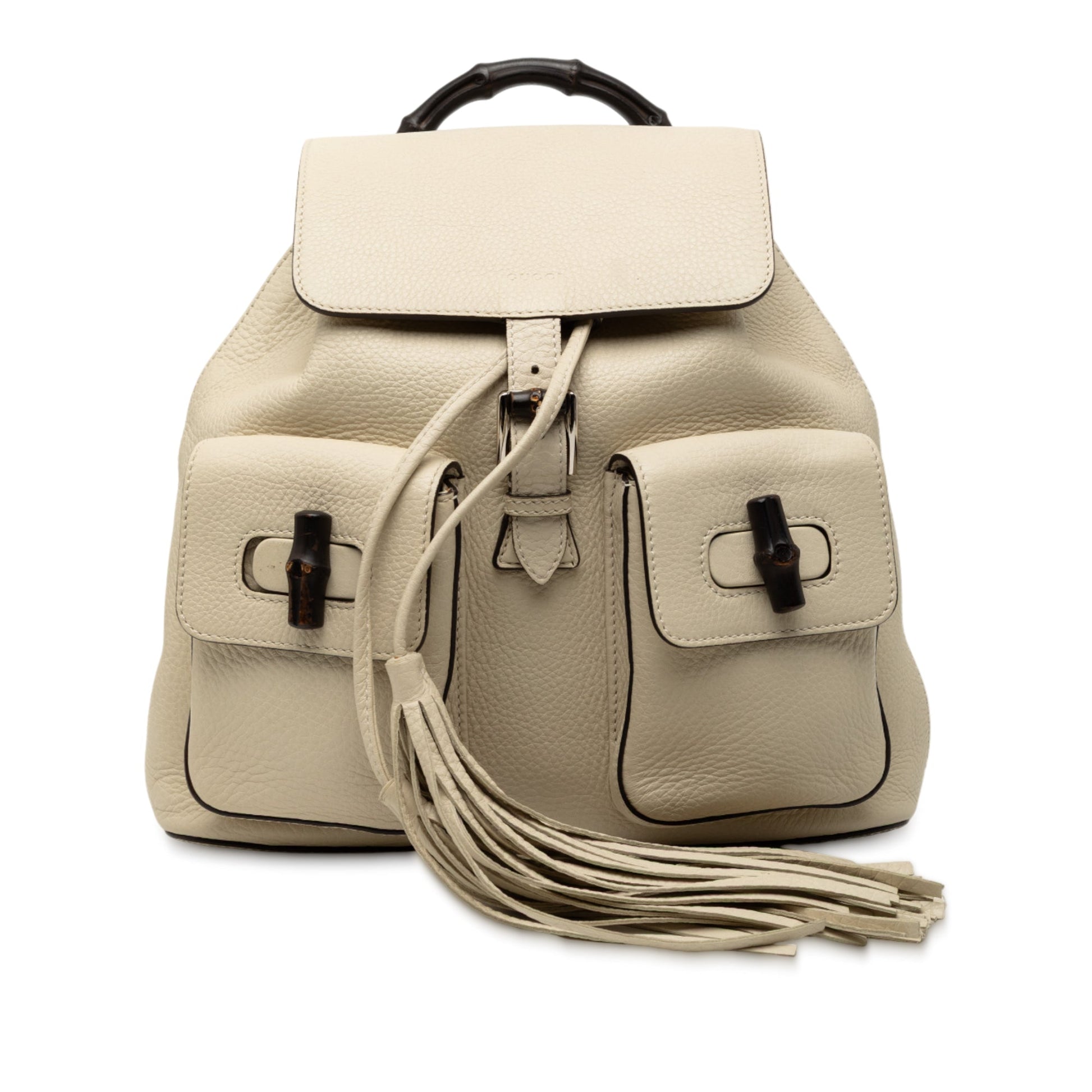 Gucci Leather Bamboo Tassel Backpack