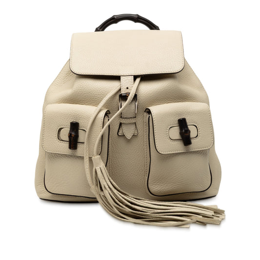 Gucci Leather Bamboo Tassel Backpack