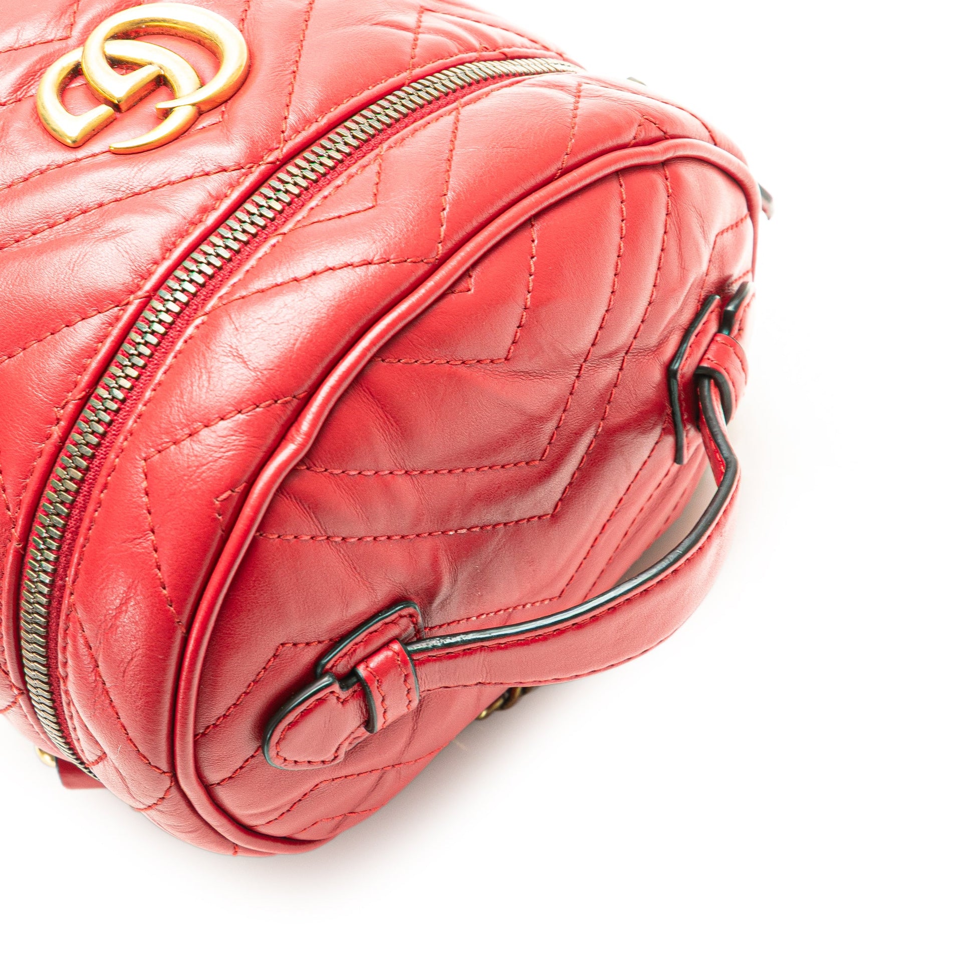 Gucci GG Marmont Round Matelasse Leather Backpack