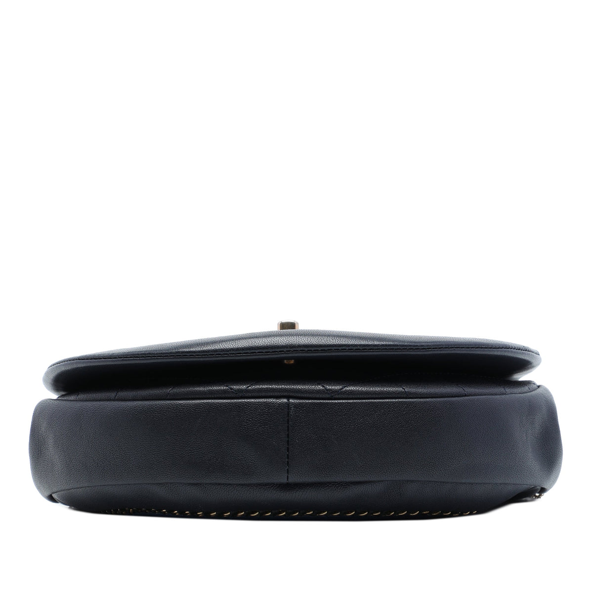 Chanel Small Quilted Lambskin Chain Detail Saddle Bag