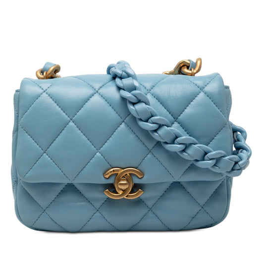 Chanel Mini Quilted Lambskin Lacquered Chain Flap