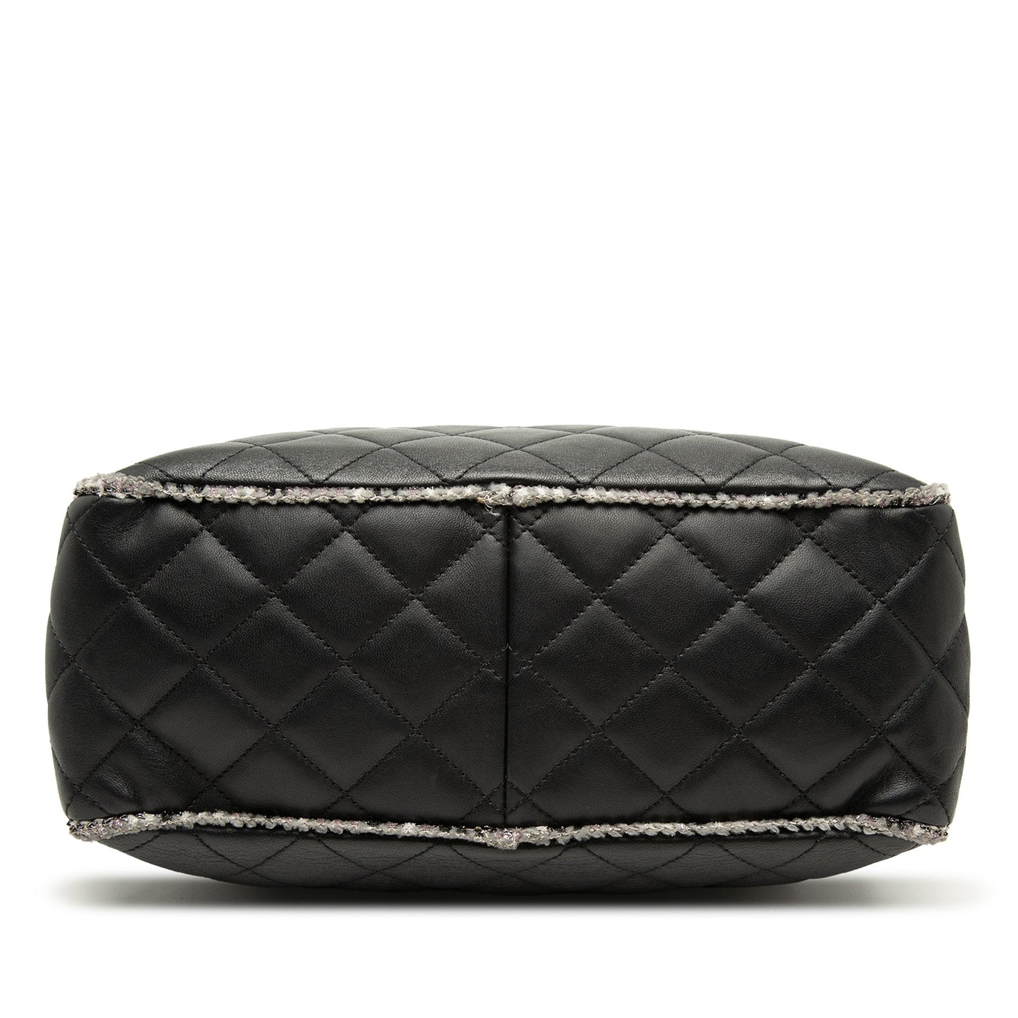 Chanel CC Quilted Lambskin Tweedy Bowler Bag