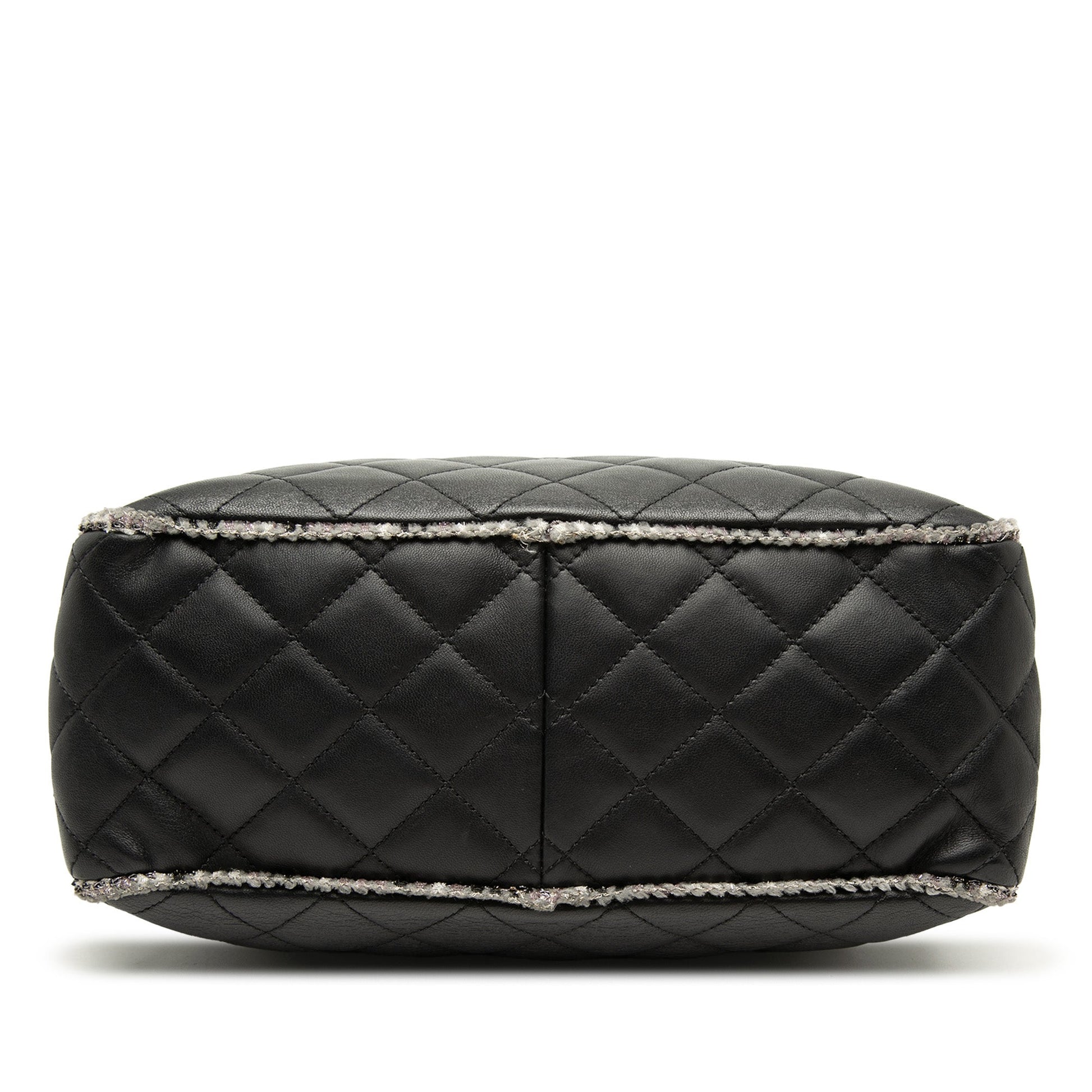 Chanel CC Quilted Lambskin Tweedy Bowler Bag