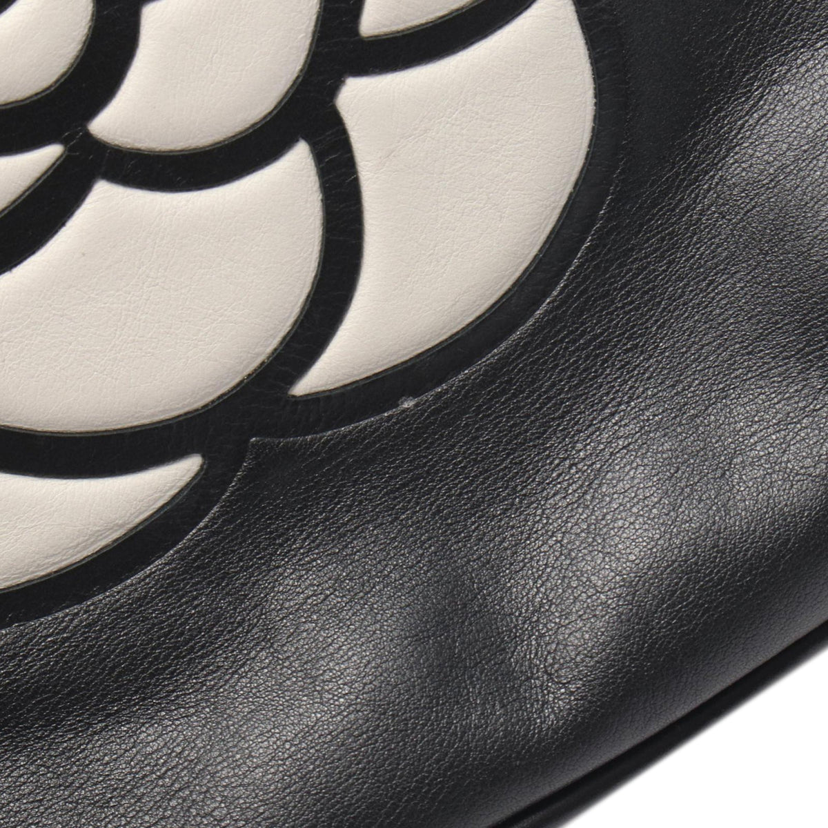 Chanel Lambskin Embossed Camellia Logo Tote
